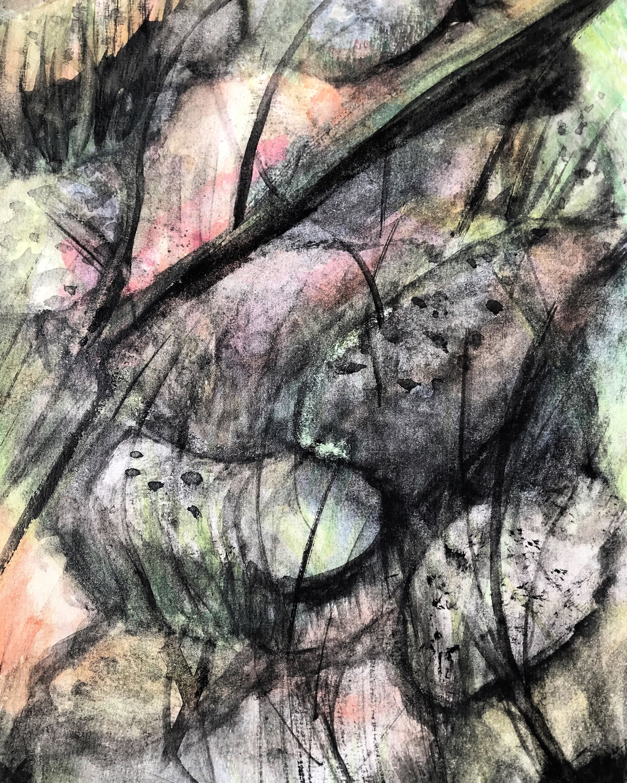 "Sticks and stones II" 2022. Available for sale 120€.
