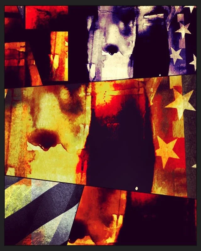 "Stars and stripes" 2018. Watercolour/Aquarelle Digital collage/Collage numérique. Not available for sale.