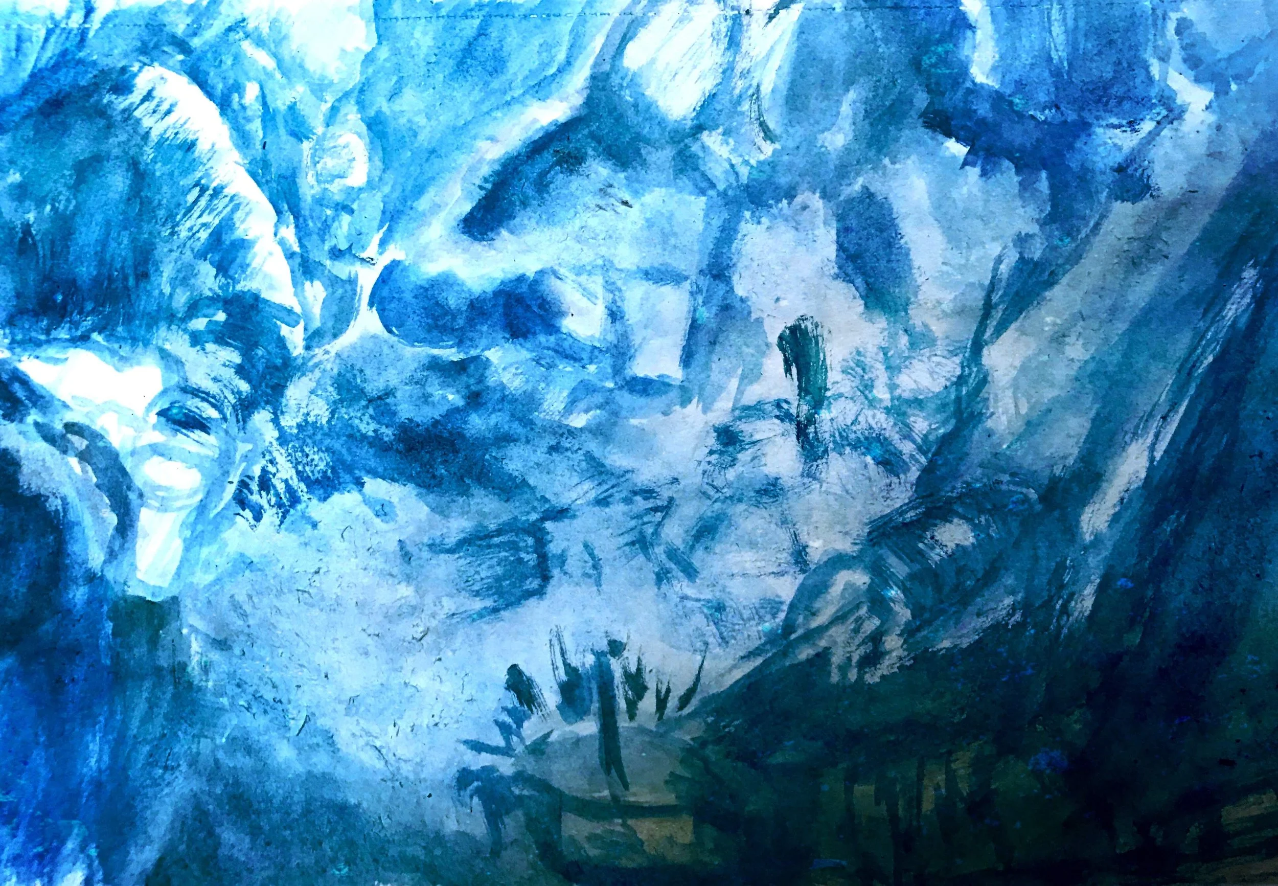 "Homeless" 2018. Watercolour/Aquarelle Digital remix/Remix numérique. Not available for sale.
