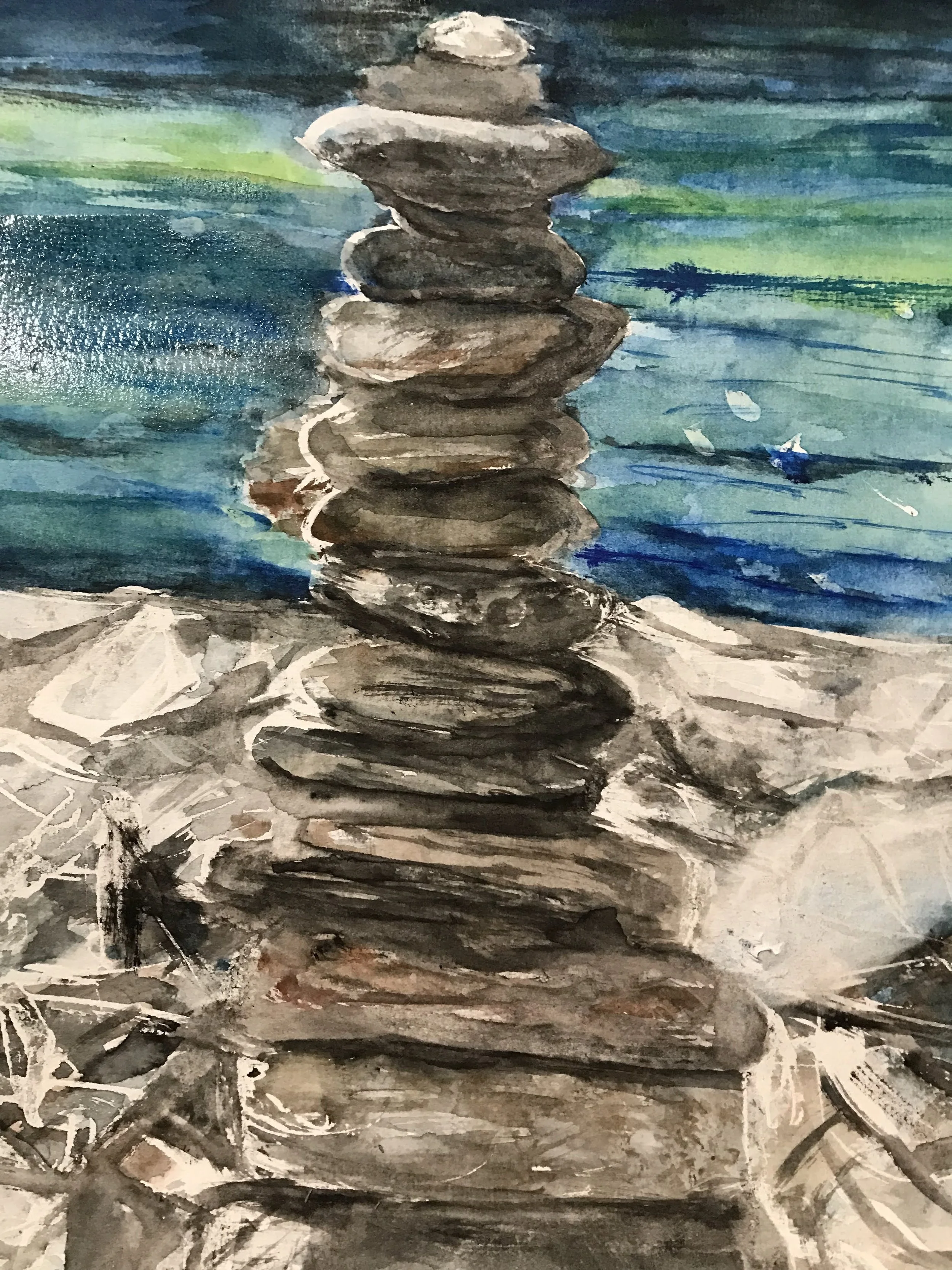 "Stone balancing on beach." No longer available for sale.
