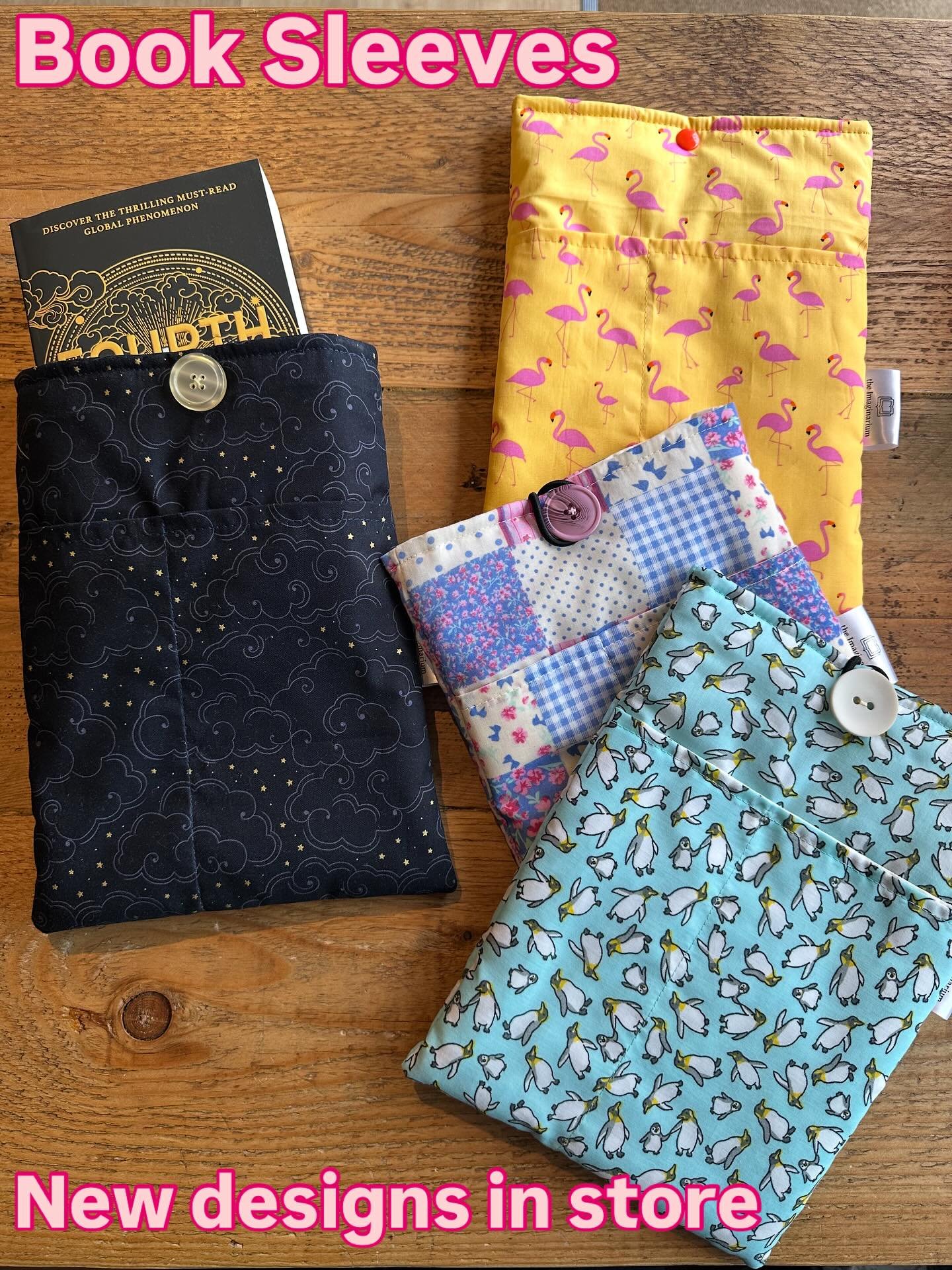 ⭐️We&rsquo;ve had a restock of our booksleeves! ⭐️

The wonderful Sara has made a wide range of booksleeves, with lots of different material! 

Book sleeves are little pouches that you use to protect your book when you&rsquo;re out and about or it&rs