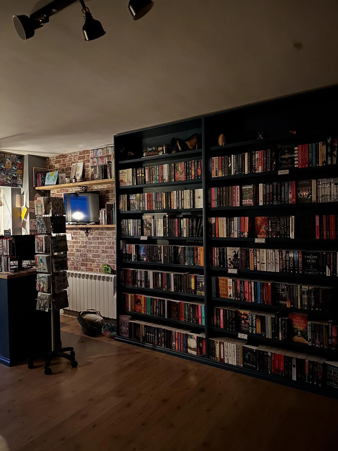 I absolutely love the autumn, and part of the reason is that in the half light, the shop looks like this 😍

I can&rsquo;t imagine a cosier place to sit and read. 

We&rsquo;ve turned the lights on now, but feel free to venture out through the drizzl