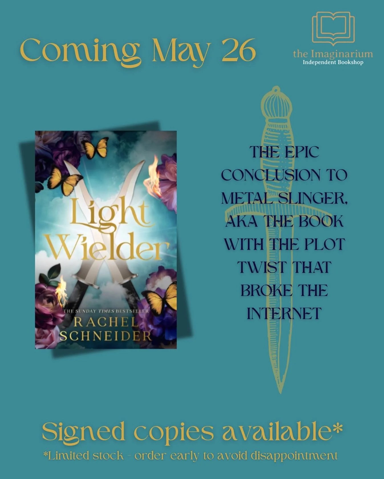 Coming in May 2026

The spellbinding conclusion to Metal Slinger is out in May next year, and we have a limited number of signed copies! 

Pre-order now! Product tagged.

@rachelschneiderauthor 
@orionbooks 

#metalslinger #signed #preorder #lightwie