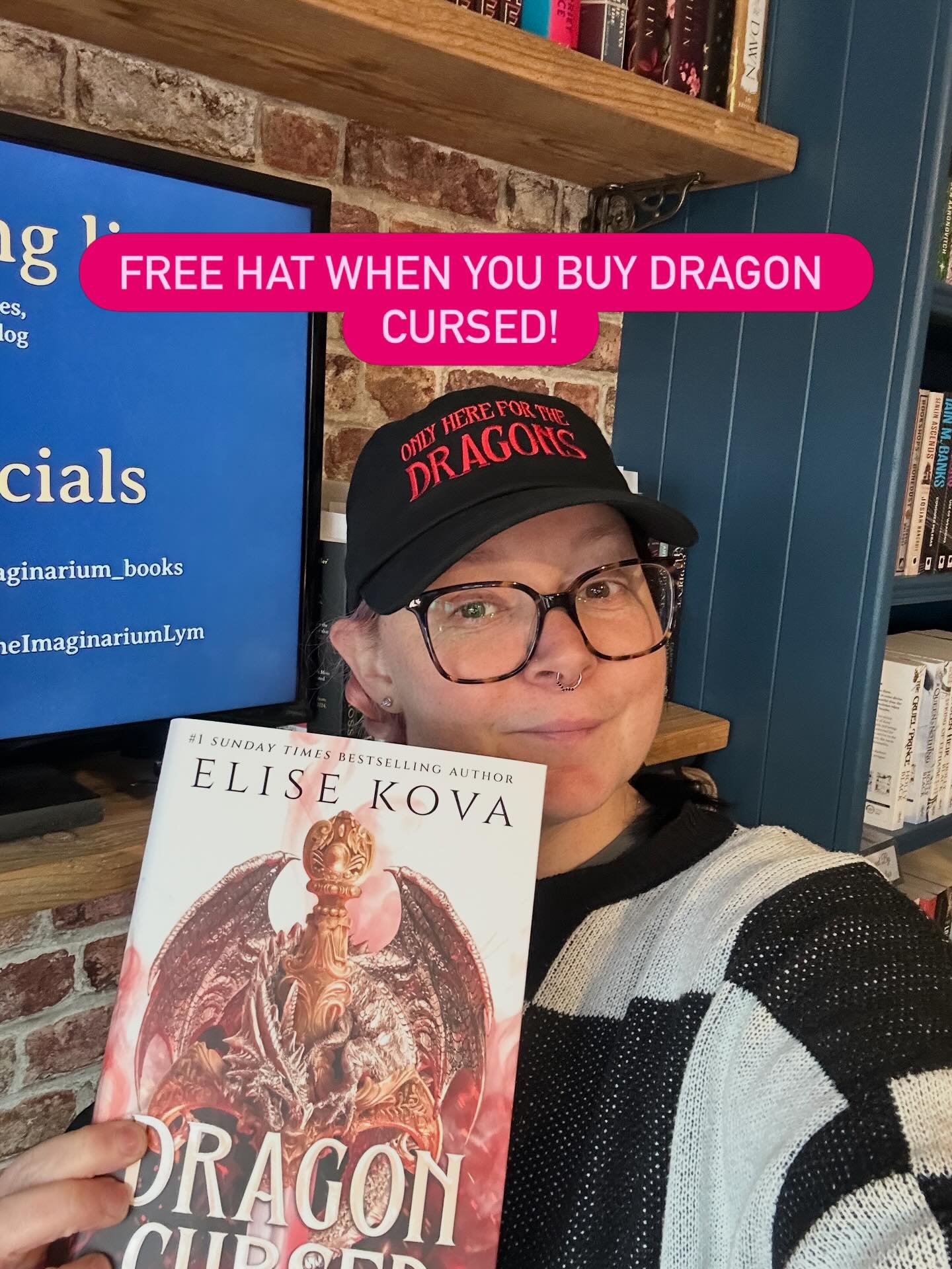 They&rsquo;re here 🎉🎉🧢

When you purchase a copy of Dragon Cursed by @elise.kova at the Imaginarium you get a FREE baseball cap that reads &ldquo;only here for the dragons&rdquo; and, like, same! 

If there was a more perfect cap for the Imaginari