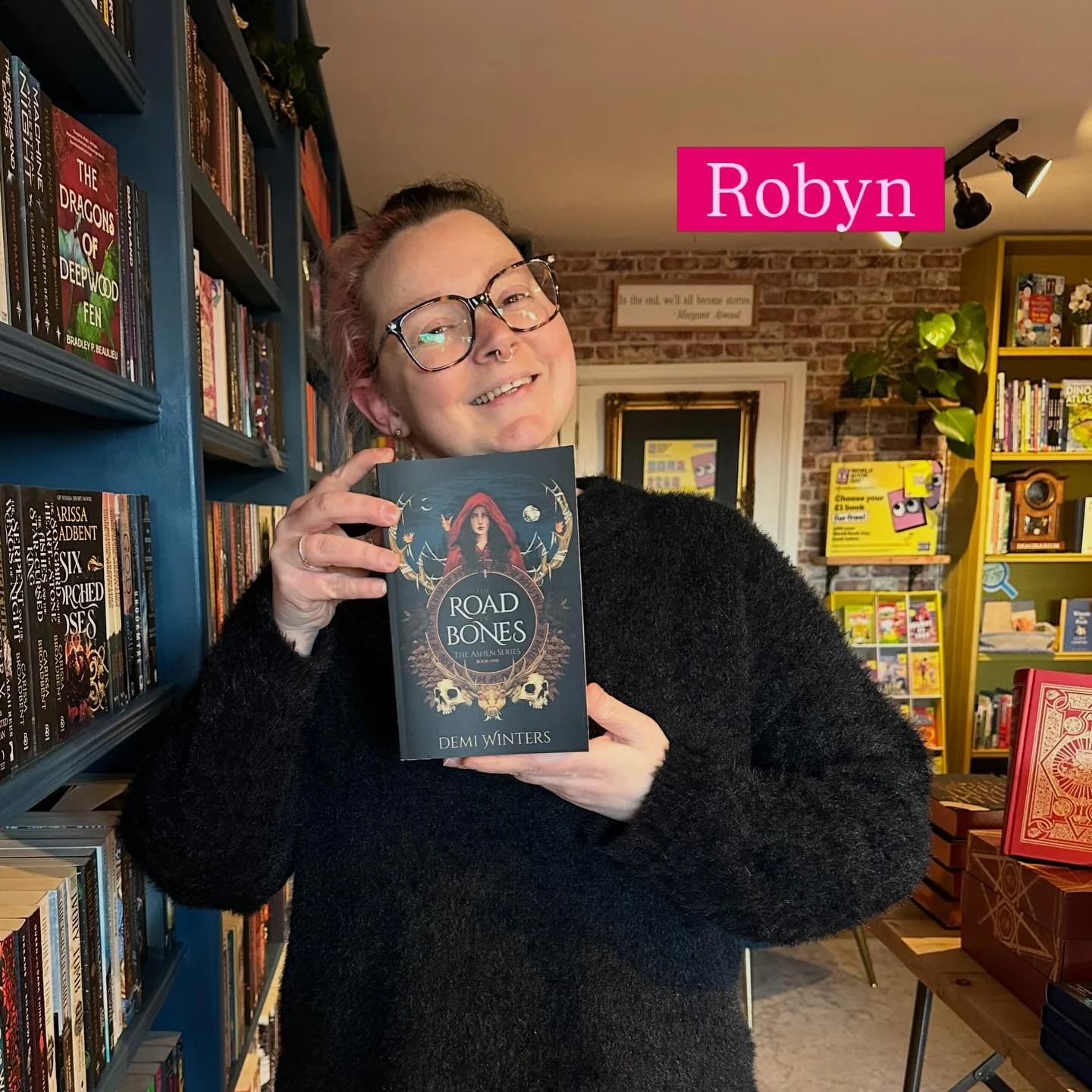 Here&rsquo;s what we&rsquo;re reading this weekend! 

Robyn is reading Road of Bones (kind of). It&rsquo;s a Viking inspired Romantasy a buddy read with ex-bookseller Jayde. She&rsquo;s not quite got into it, but we sold the other book she&rsquo;s re