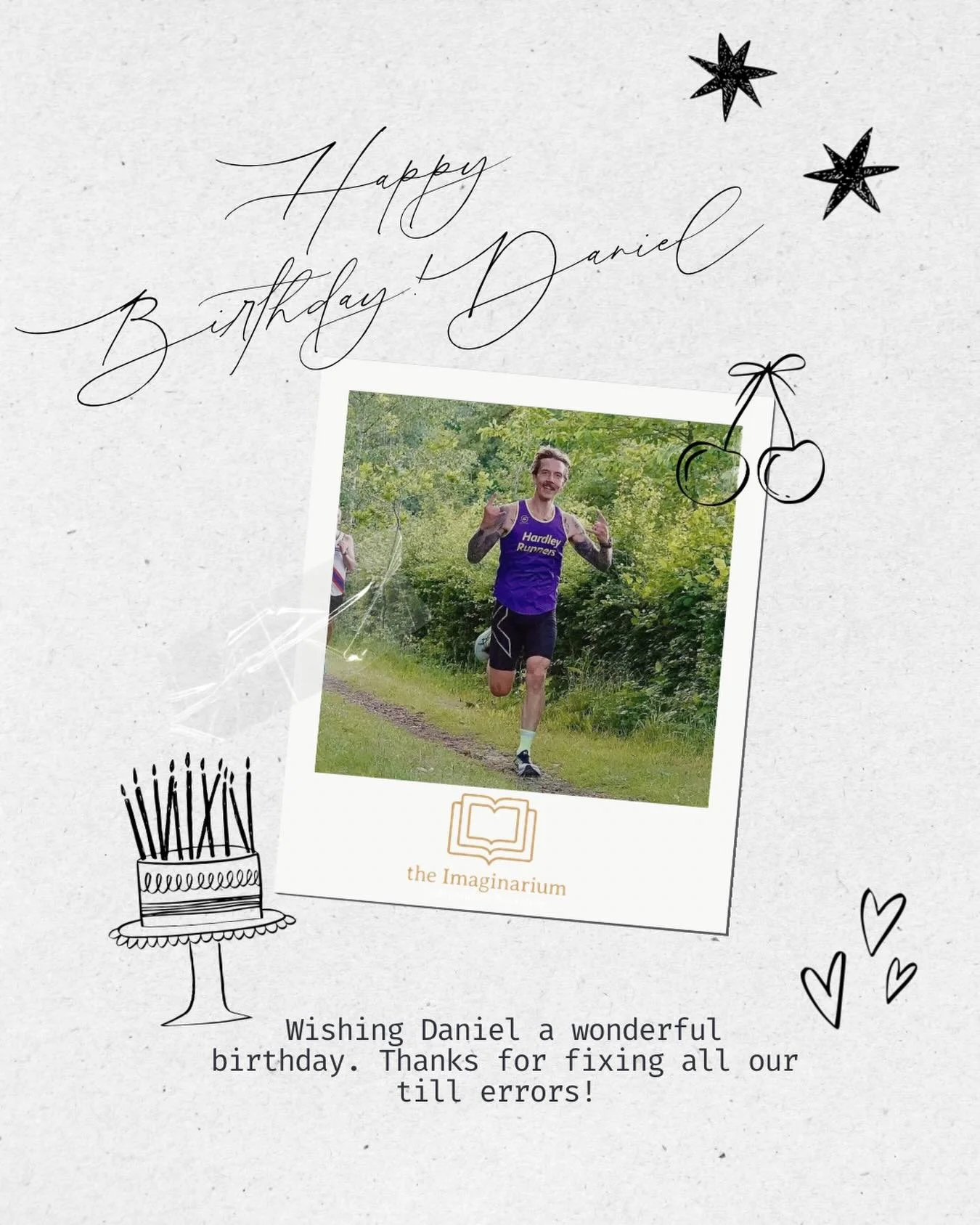 ʜᴀᴘᴘʏ ʙɪʀᴛʜᴅᴀʏ ᴅᴀɴɪᴇʟ

Wishing @newforestrunner a wonderful birthday. 

He&rsquo;s not often seen in the shop, (we only roll him out for a monthly Bookclub and events), but he&rsquo;s always there in the background, fixing my mistakes, offering suppo