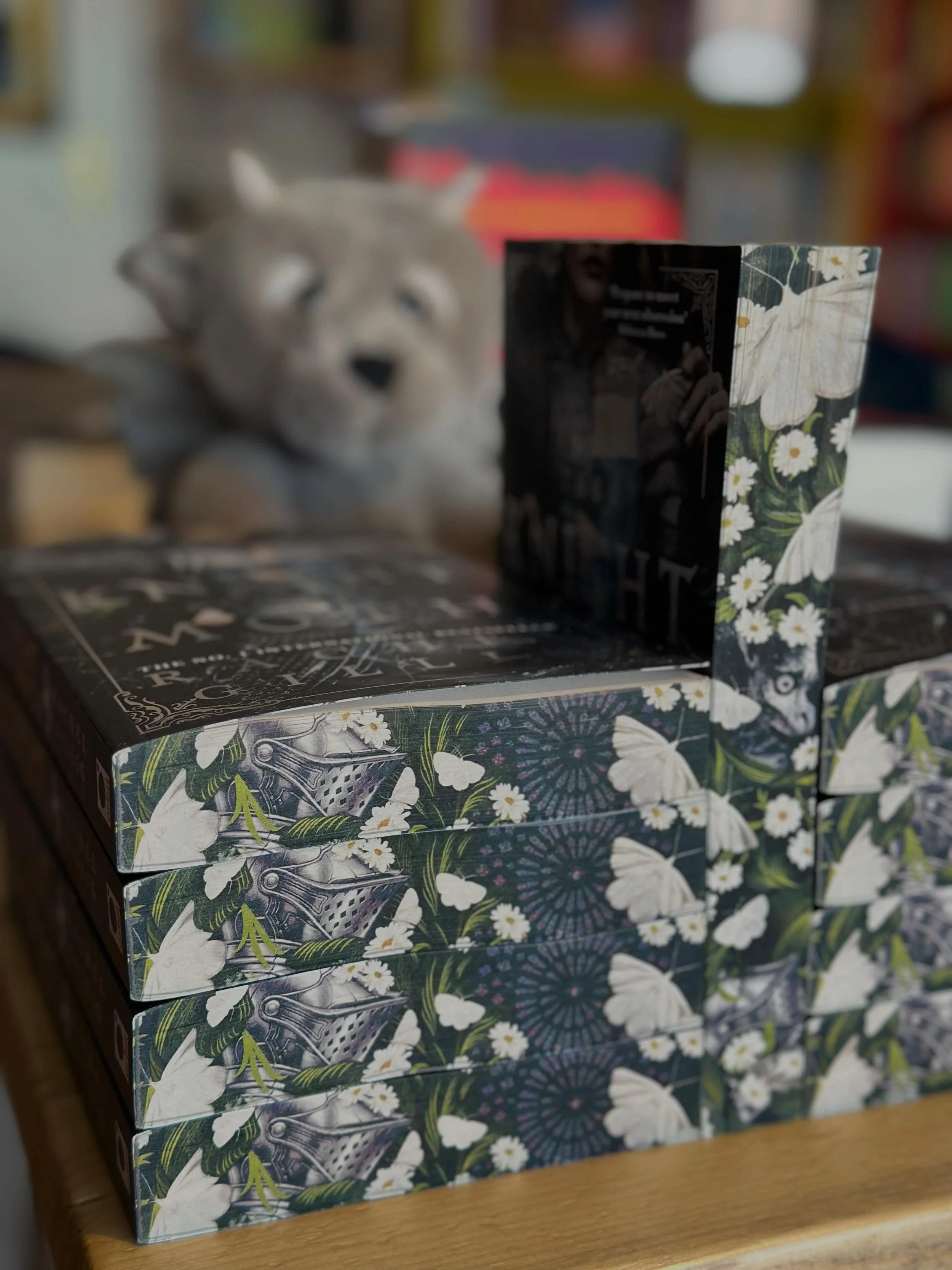 &ldquo;Fear not, Bartholomew! Every day has its dog.&rdquo;

Apologies for the delay, but we now have The Knight and the Moth in paperback and with the limited print run sprayed edges! 

A gothic, mist-cloaked tale of a prophetess who is forced on an