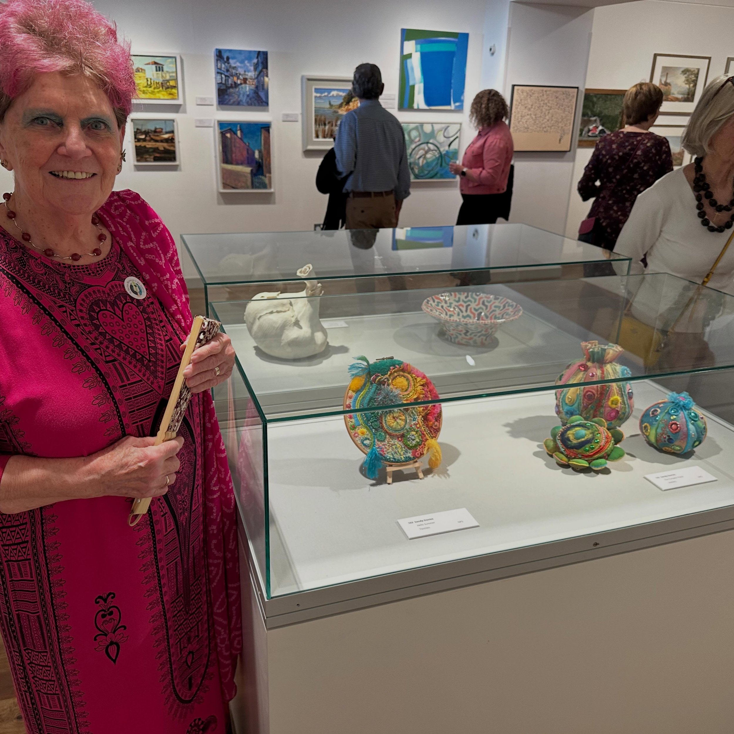 This here is Sandy, she is one our incredible customers 💖

 She invited me to go and see her artwork in the @stbarbemuseum open exhibition. 106 local artists showcasing their inspiring projects in all forms. Here are a few that caught my eye. 

The 