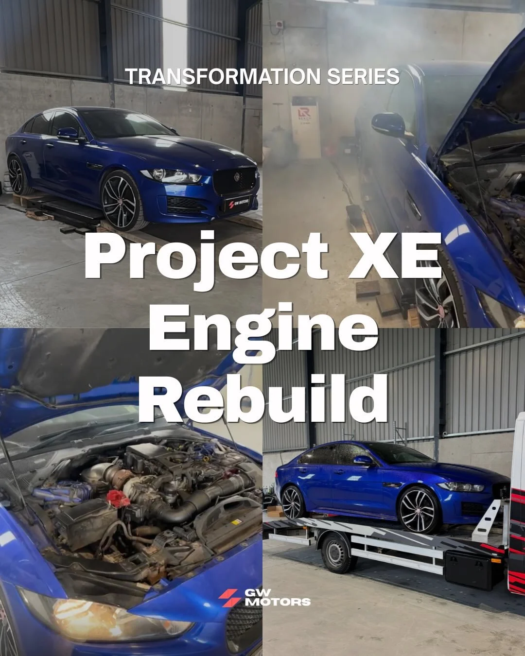 Our newest project at GW Motors 😍 We bought in this Blue Jag XE with engine issues. The plan is to strip it down and rebuild it.

First step is to take the engine out and see how bad the damage is 💨

We&rsquo;ll share the full process here!

📍GW M