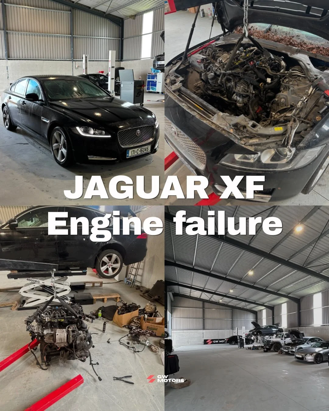 Jaguar XF. Full engine replacement.

Came to us with terminal engine failure. 

Engine out,all auxiliary components removed and checked before the new engine goes in. We replaced all timing chains with oem parts.

Back on the road.

📍 GW Motors, Dun