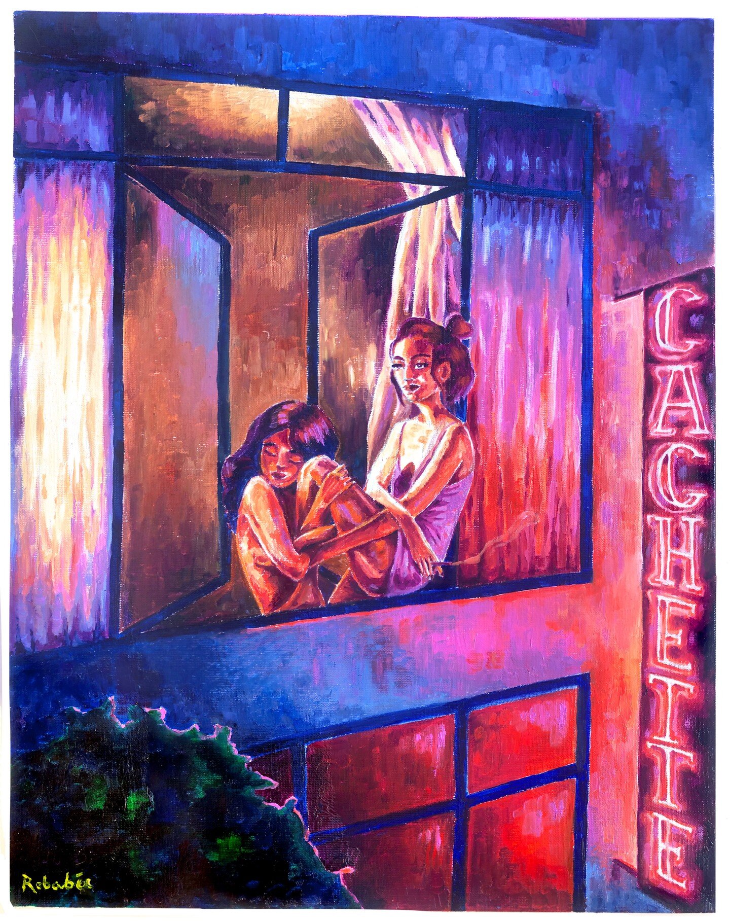 Cachette.
Toile r&eacute;alis&eacute;e dans le cadre de ma s&eacute;rie de peintures &agrave; l'huile &quot;Fen&ecirc;tre sur rue&quot;.
50x61 cm
Vendue en f&eacute;vrier 2022
#peinture
#oilpainting 
#womeninlove