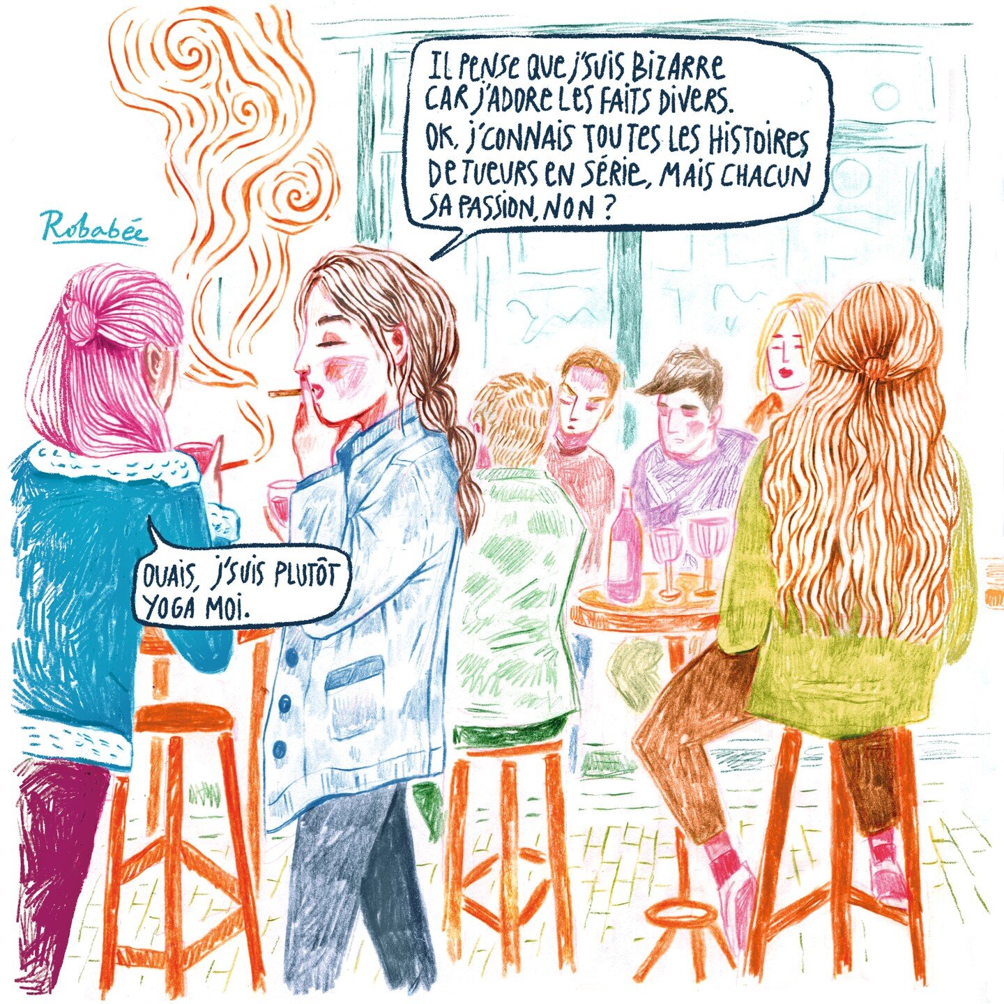 Chacun son truc.
Expo en cours des originaux de mes Br&egrave;ves + mon recueil &agrave; d&eacute;couvrir @galeriedupopup de 12h00 &agrave; 20h00 tout le week-end !
Come to see me 😬 #illustration #brevesdeterrasse #expoparis