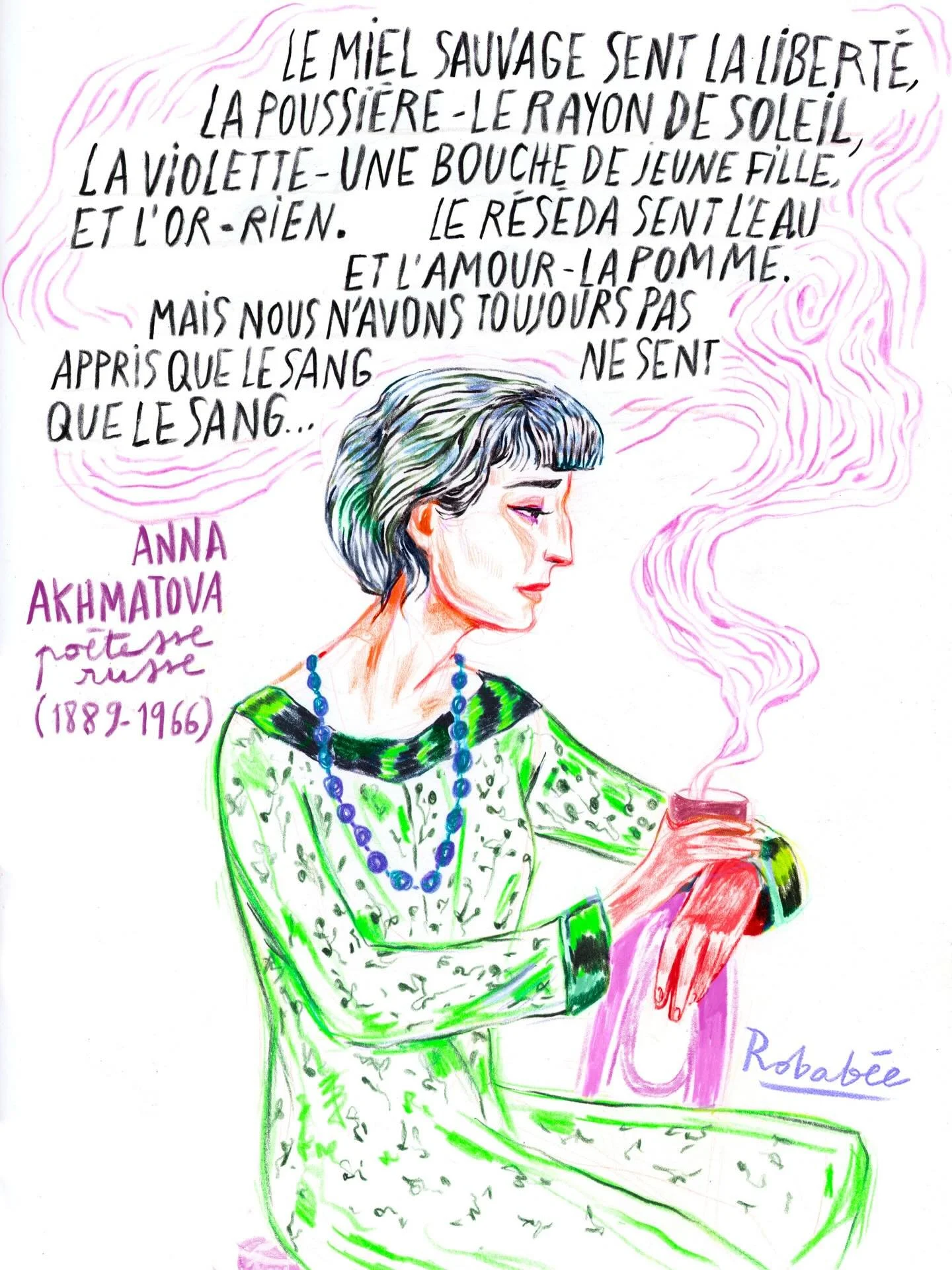&laquo;&nbsp;Nous sommes en enfer, mais peut-&ecirc;tre que ce n&rsquo;est pas nous.&nbsp;&raquo; Anna Akhmatova #annaakhmatova #po&eacute;sieillustr&eacute;e #illustrationpo&eacute;tique #citationillustr&eacute;e