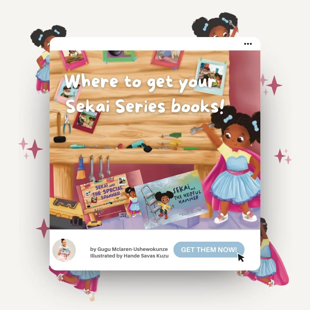 ✨ The Sekai Series is growing and you can now find the books in stores and online!

If you&rsquo;ve been looking for Sekai and the Special Spanner or the new release Sekai and the Helpful Hammer, here&rsquo;s where you can get your copy.

📍 Zimbabwe