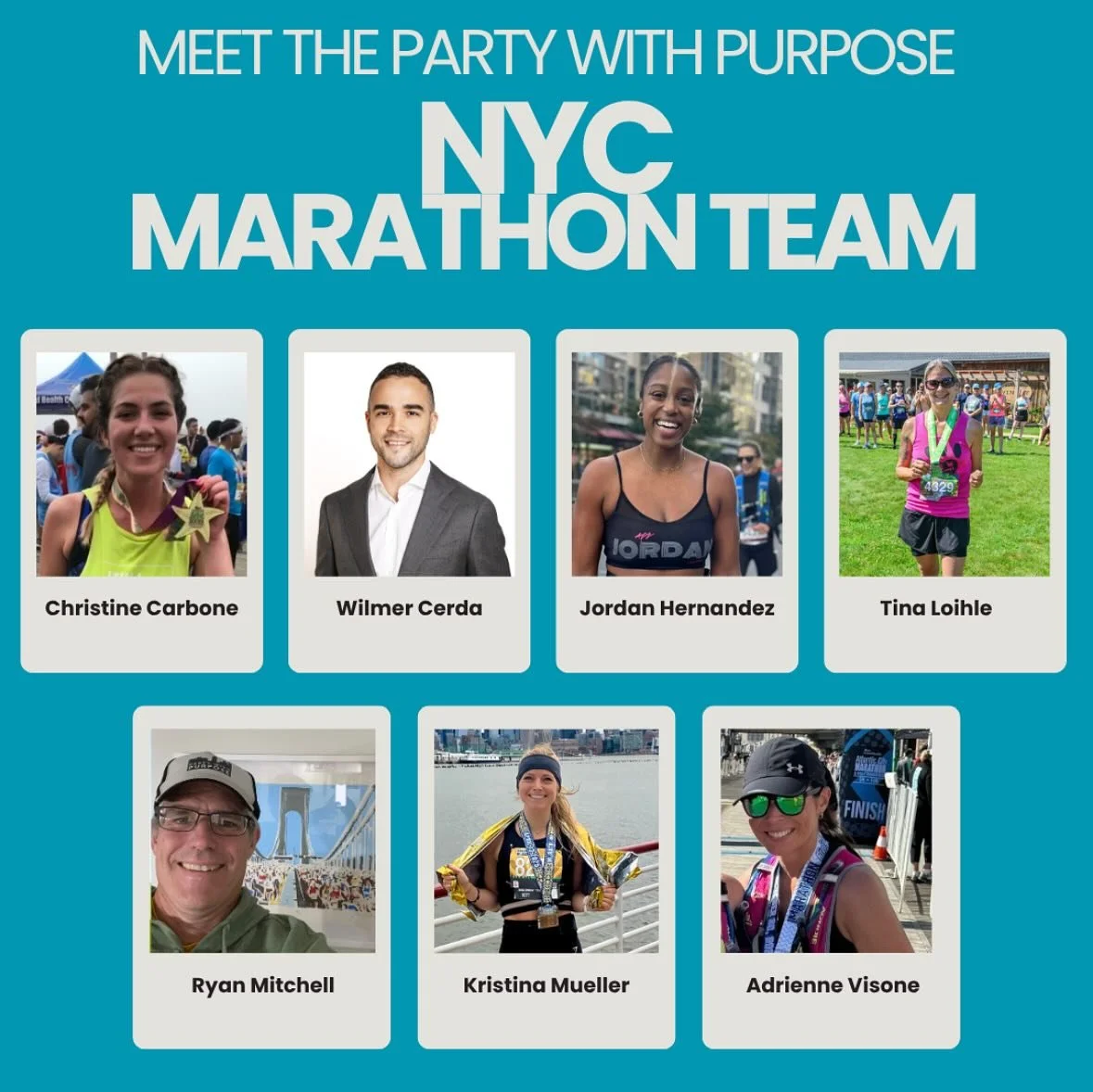 8 DAYS to NYC! 🗽

Did you know that Party with Purpose has an official TCS NYC Marathon Team!? 👟

Every year we take partying with purpose to the streets in the form of running 26.2 miles. All in honor of the dozens of charities we support. Collect