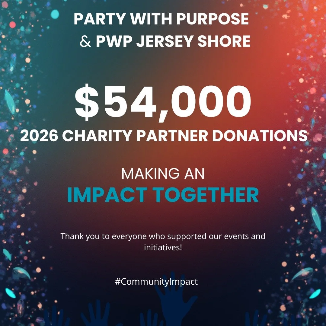 Party With Purpose and PWP Jersey Shore are proud to donate $54,000 to 26 amazing charities making a difference in our communities. 

Together, we&rsquo;re turning good times into great causes. 💙✨
#PartyWithPurpose #PWPJerseyShore #GiveBack #Communi