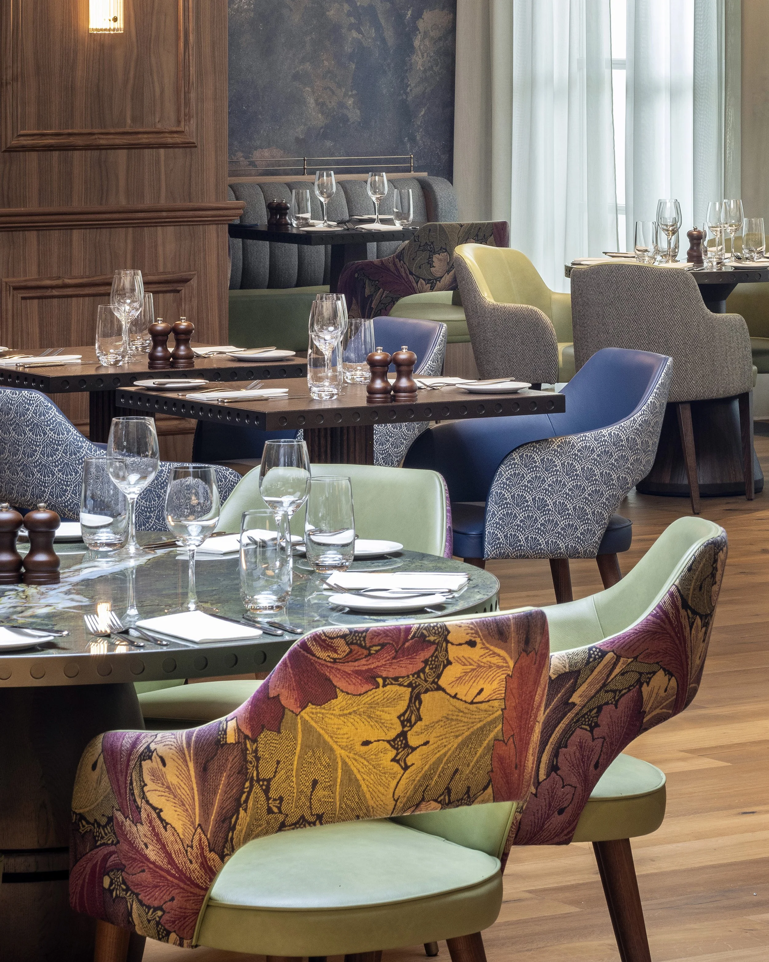 Kilian O’Sullivan Award Winning London Based Architectural Photographer & Interiors Photographer Brasserie 1869 at The Hurlingham Club Jestico Whiles