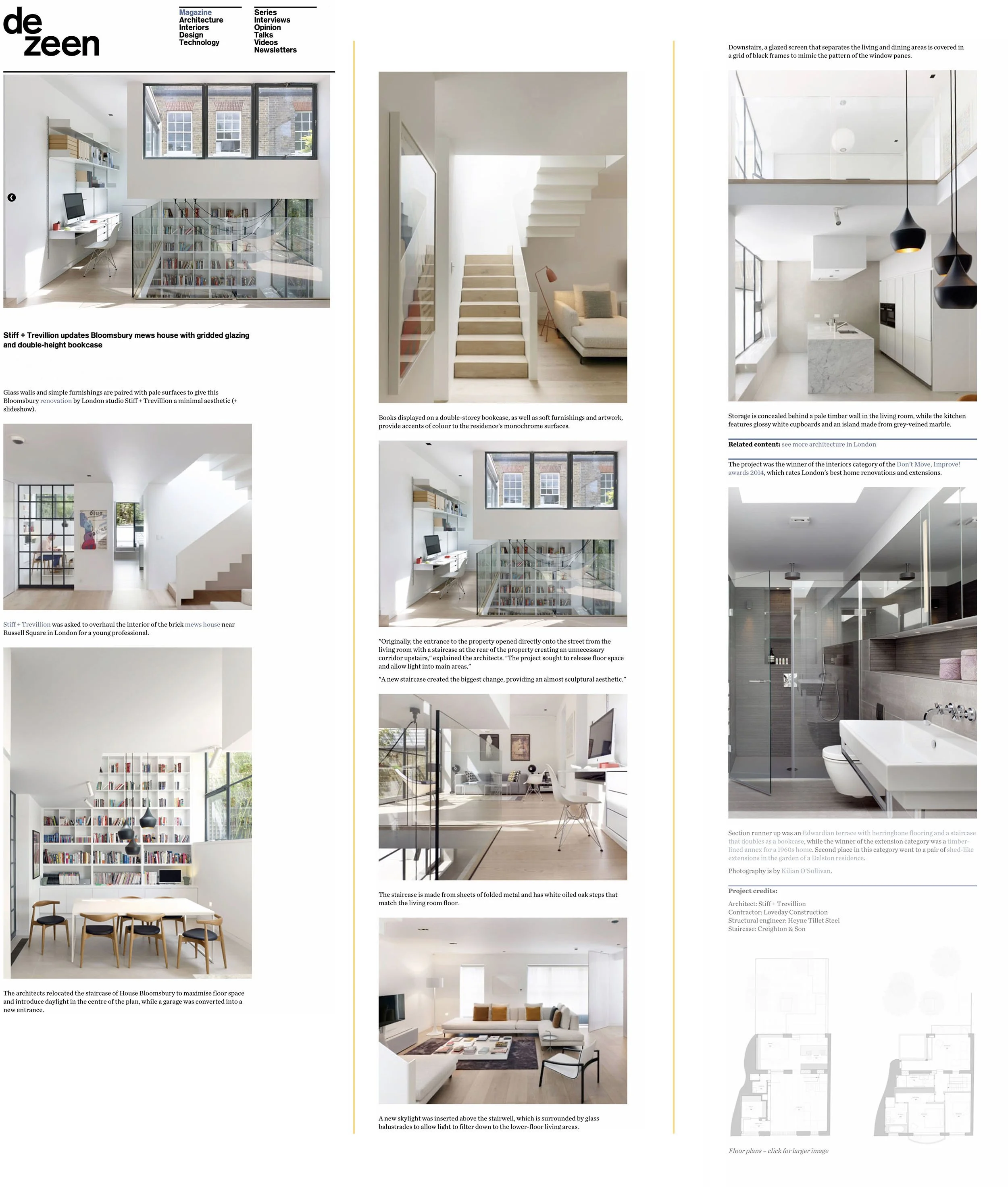 Kilian O’Sullivan Award Winning London Based Architectural Photographer & Interiors Photographer + Industrial + Portrait Photography Stiff + Trevillion Bloomsbury Dezeen