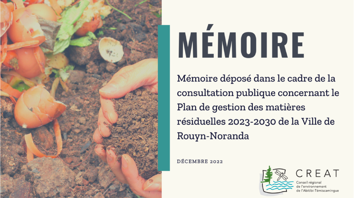 Plan de gestion des matières résiduelles 2023-2030 de la Ville de Rouyn-Noranda