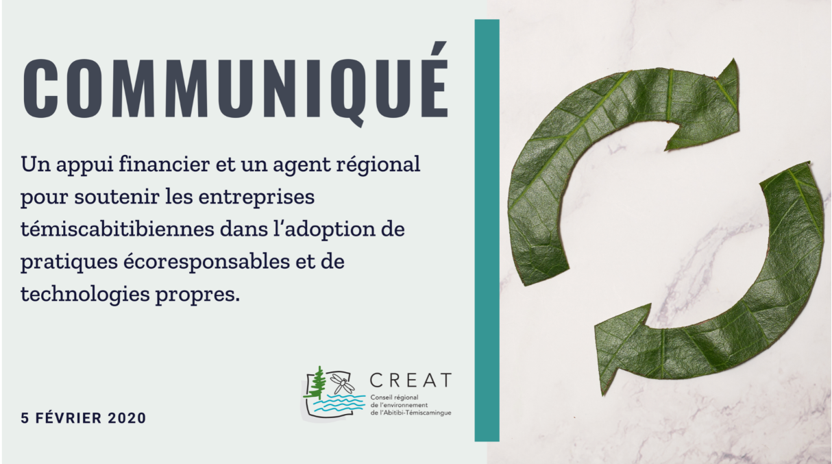 Un appui financier et un agent régional pour soutenir les entreprises témiscabitibiennes dans l’adoption de pratiques écoresponsables et de technologies propres