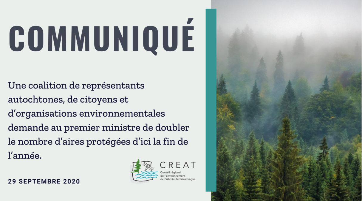 Une coalition de représentants autochtones, de citoyens et d’organisations environnementales demande au premier ministre de doubler le nombre d’aires protégées d’ici la fin de l’année