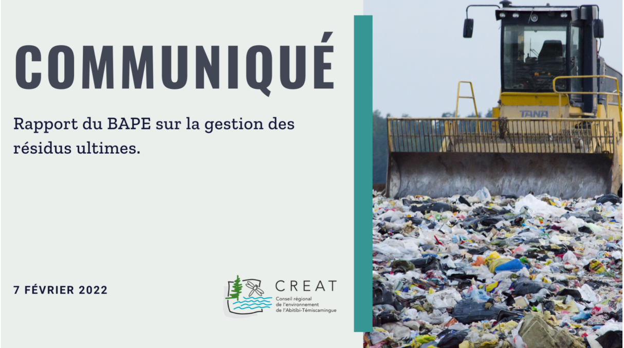 Rapport du BAPE sur la gestion des résidus ultimes