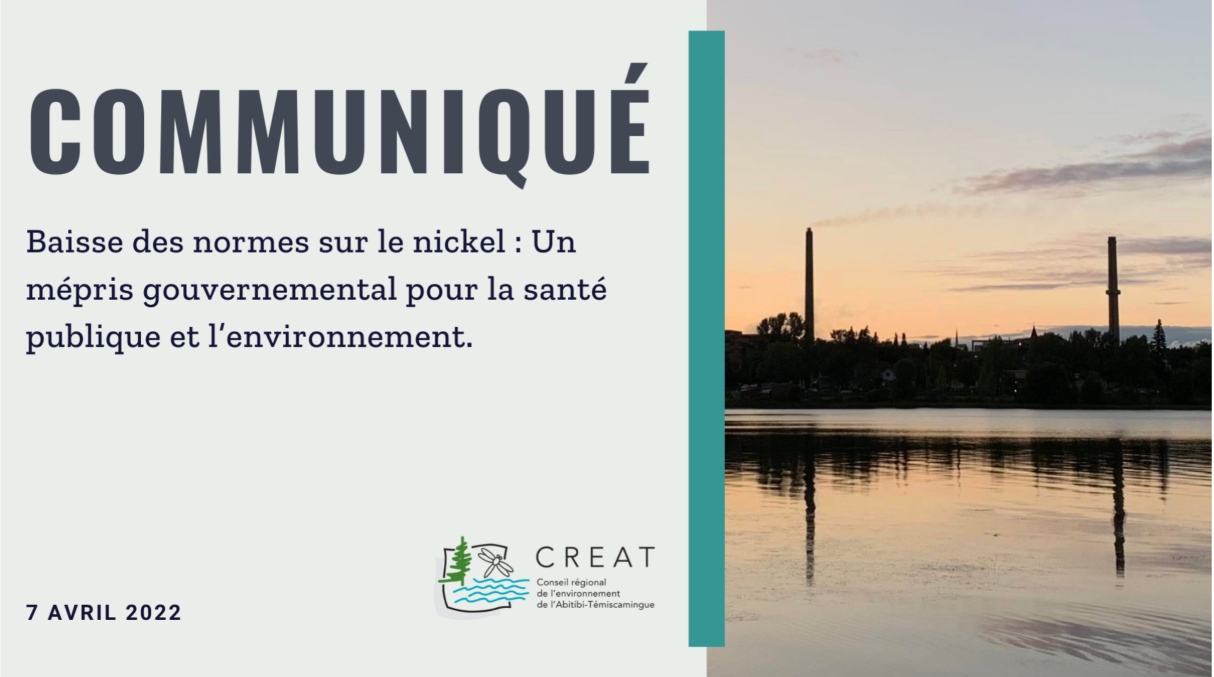 Baisse des normes sur le nickel : Un mépris gouvernemental pour la santé publique et l’environnement