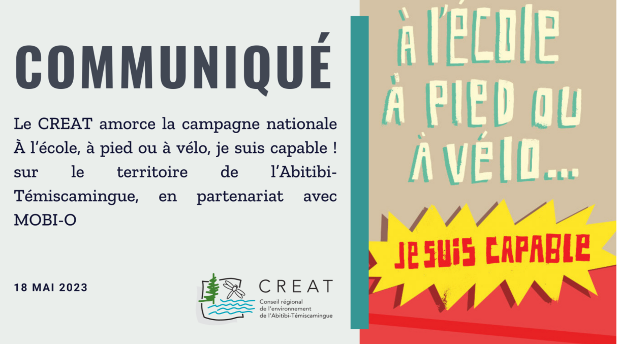 Lancement de la campagne nationale À l’école, à pied ou à vélo, je suis capable ! sur le territoire de l’Abitibi-Témiscamingue