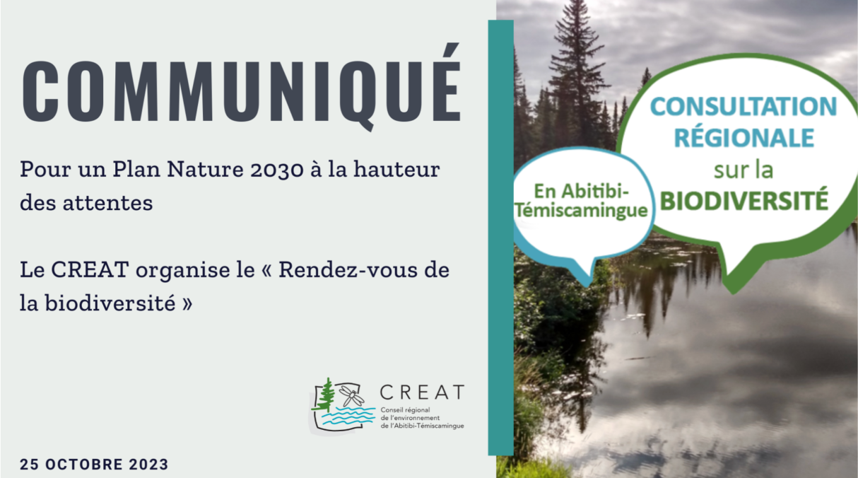 Pour un Plan Nature 2030 à la hauteur des attentes                                                 Le CREAT organise le « Rendez-vous de la biodiversité »