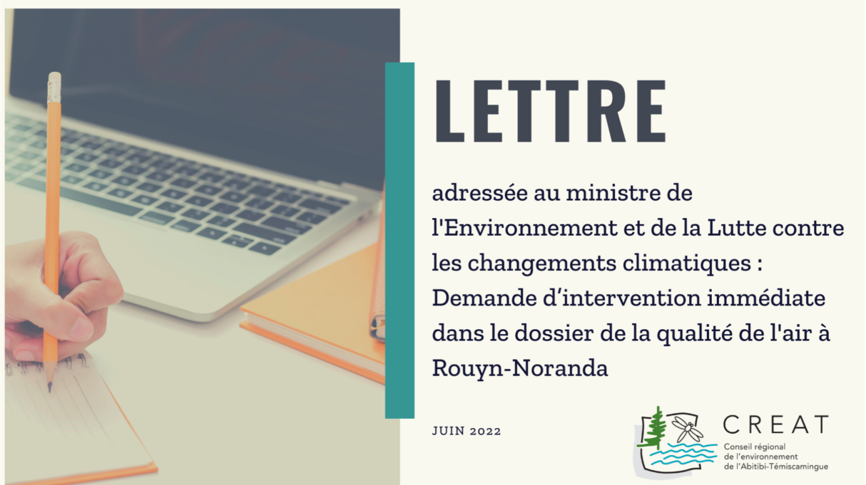 Demande d’intervention immédiate dans le dossier de la qualité de l’air à Rouyn-Noranda
