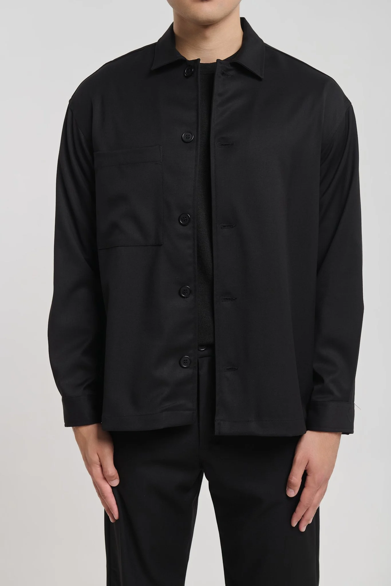 Kazuno 5161 Black Overshirt — Men's Overshirts, Relaxed Fit