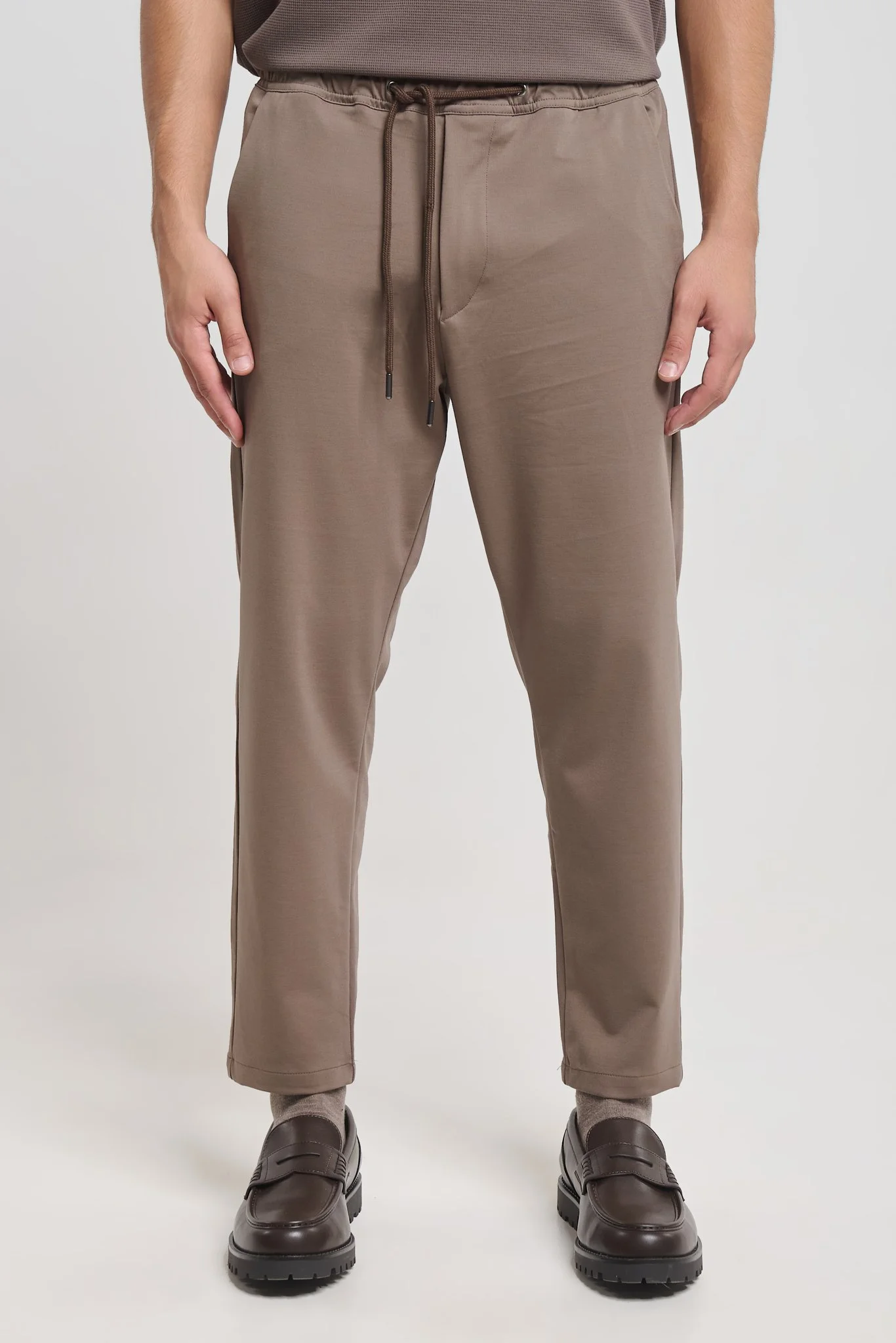 Odense J 2385 Taupe Technical Joggers — Men's Joggers, Tapered Fit