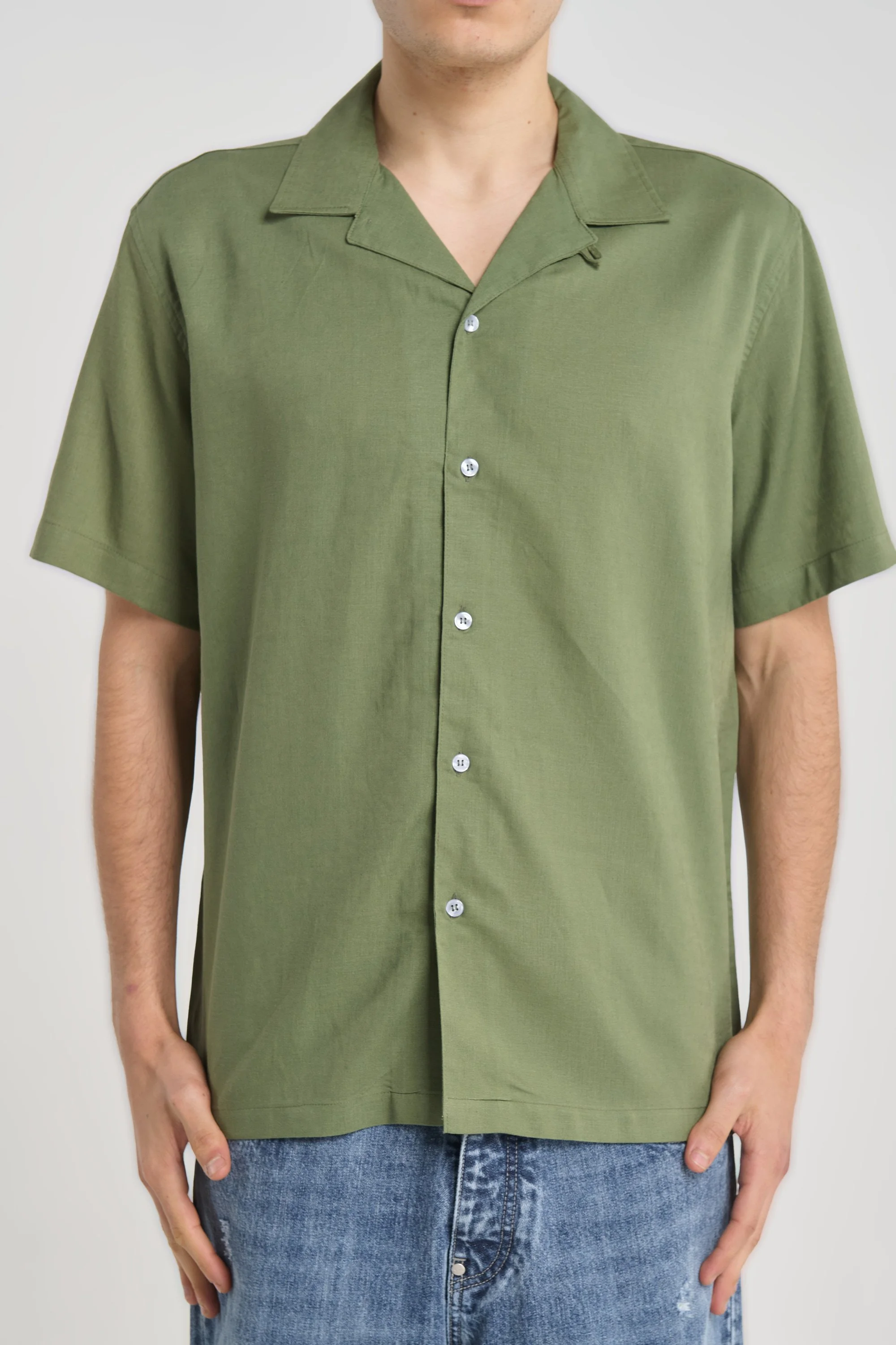 Sakai BY 3604 Khaki Linen Shirt — Men's Shirts, Regular Fit