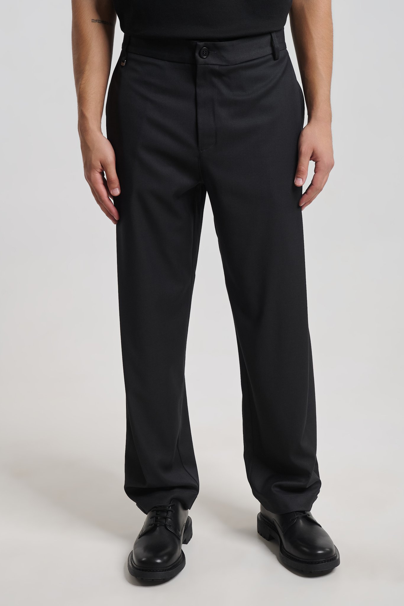 Akeshy 2390 Gray Side Pleated Pants — Men's Chino, Wide Fit