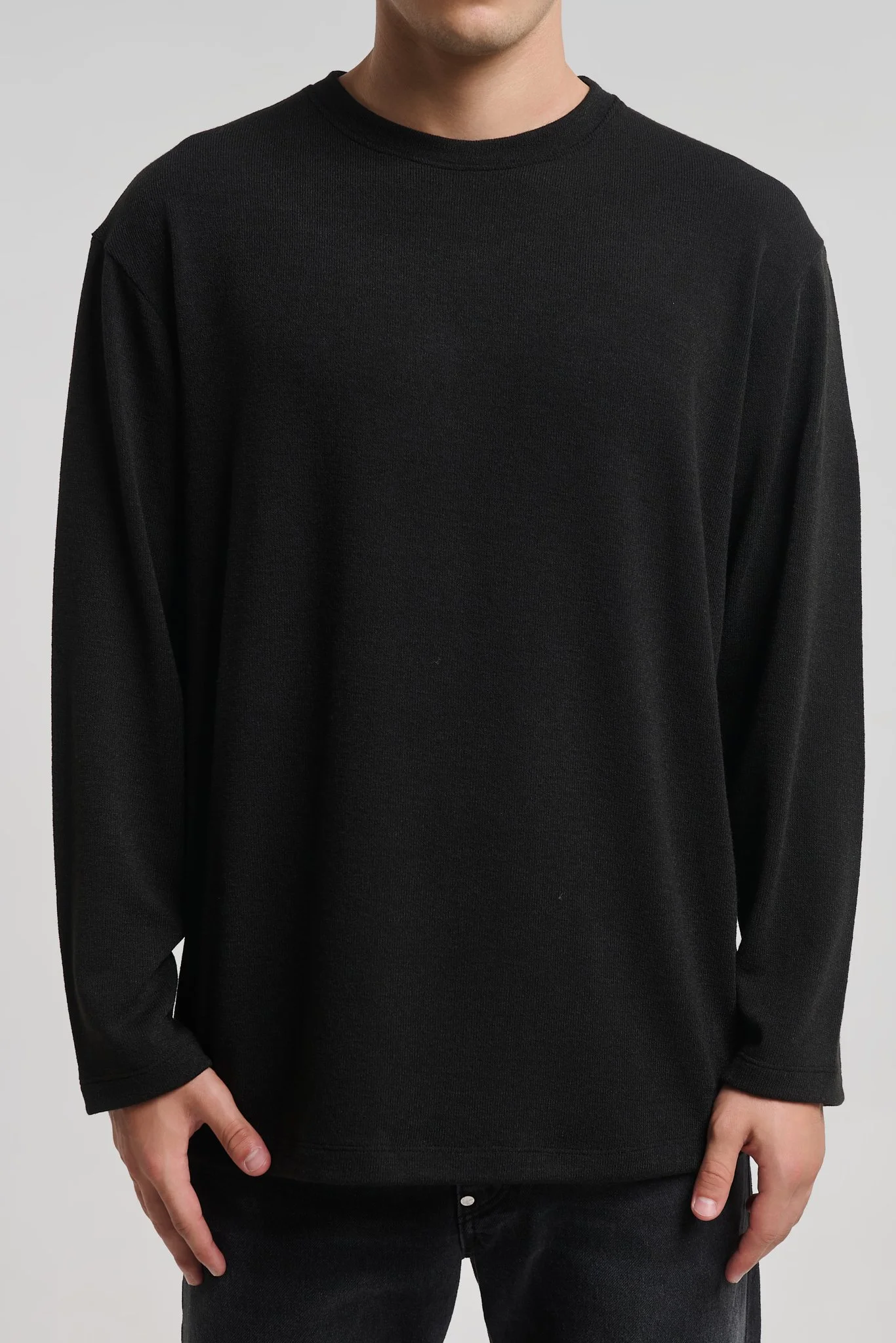 Masuda SW 4071 Black Soft Long Sleeve Top — Men's Sweatshirts, Relaxed Fit