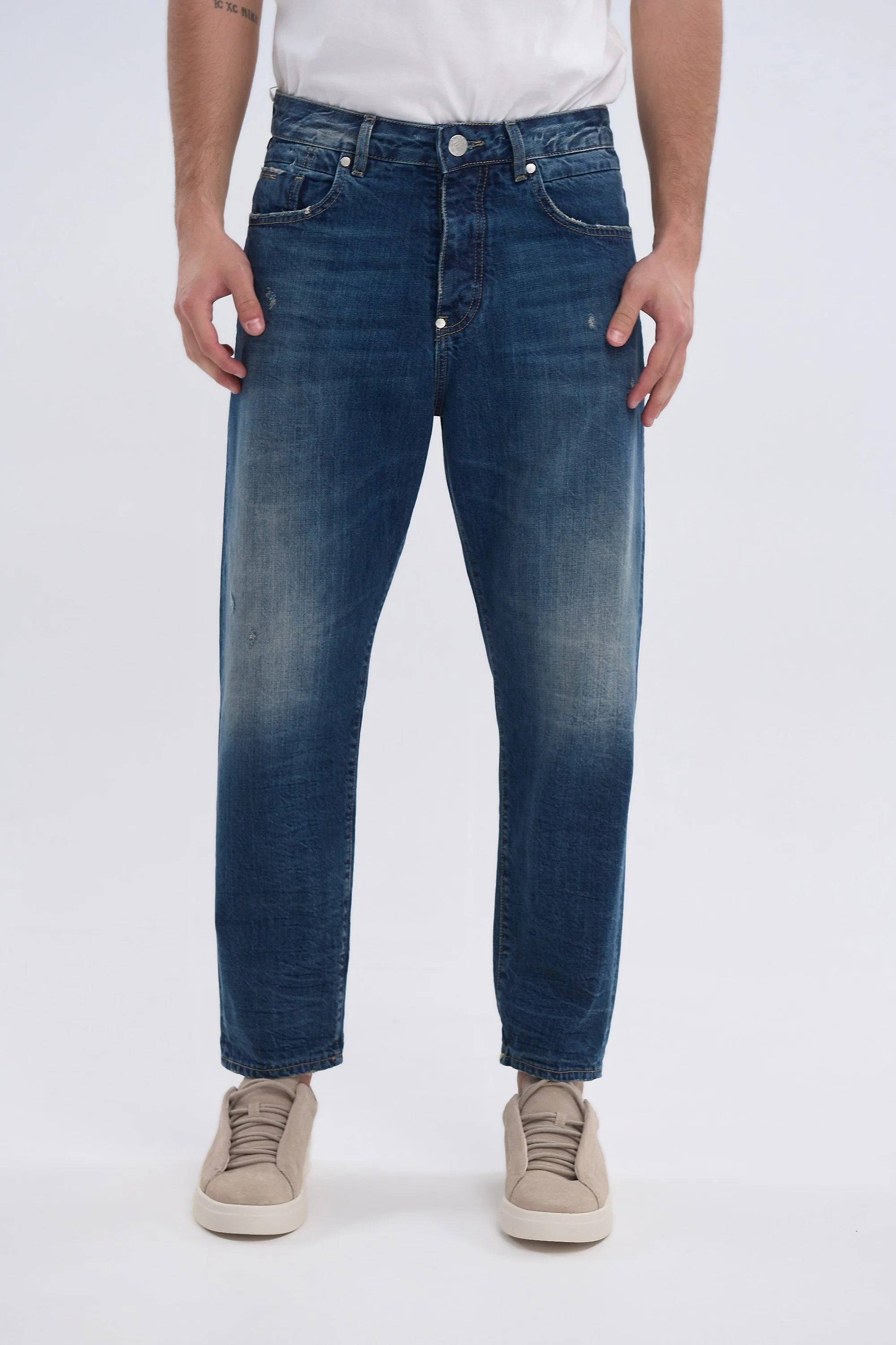 Beatles  2323 Mid Blue Wash Jeans - Men's Denim, Straight Fit