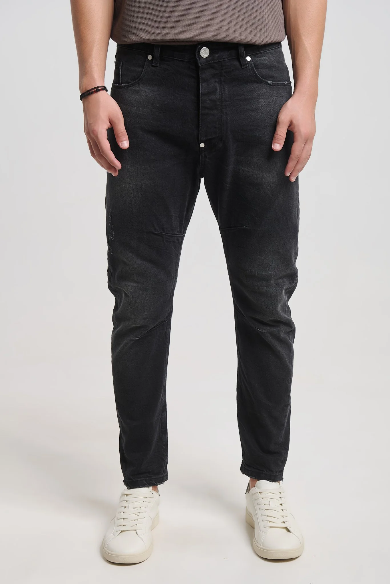 Palermo 2391 Black Denim Washed Twist Jeans — Men's Denim, Tapered Fit
