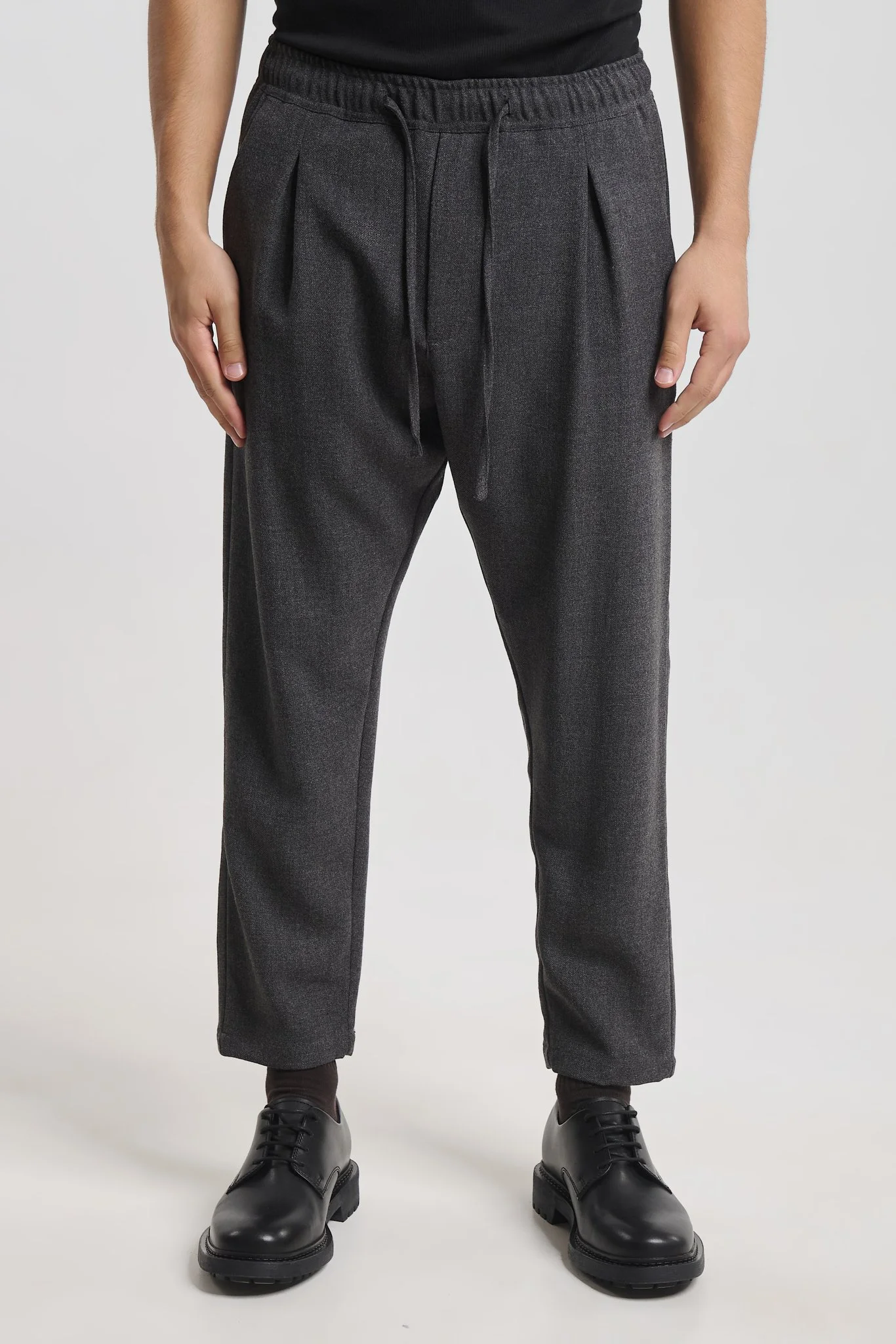 Odense 2386 Gray Elasticated Pants — Men's Chino, Tapered Fit