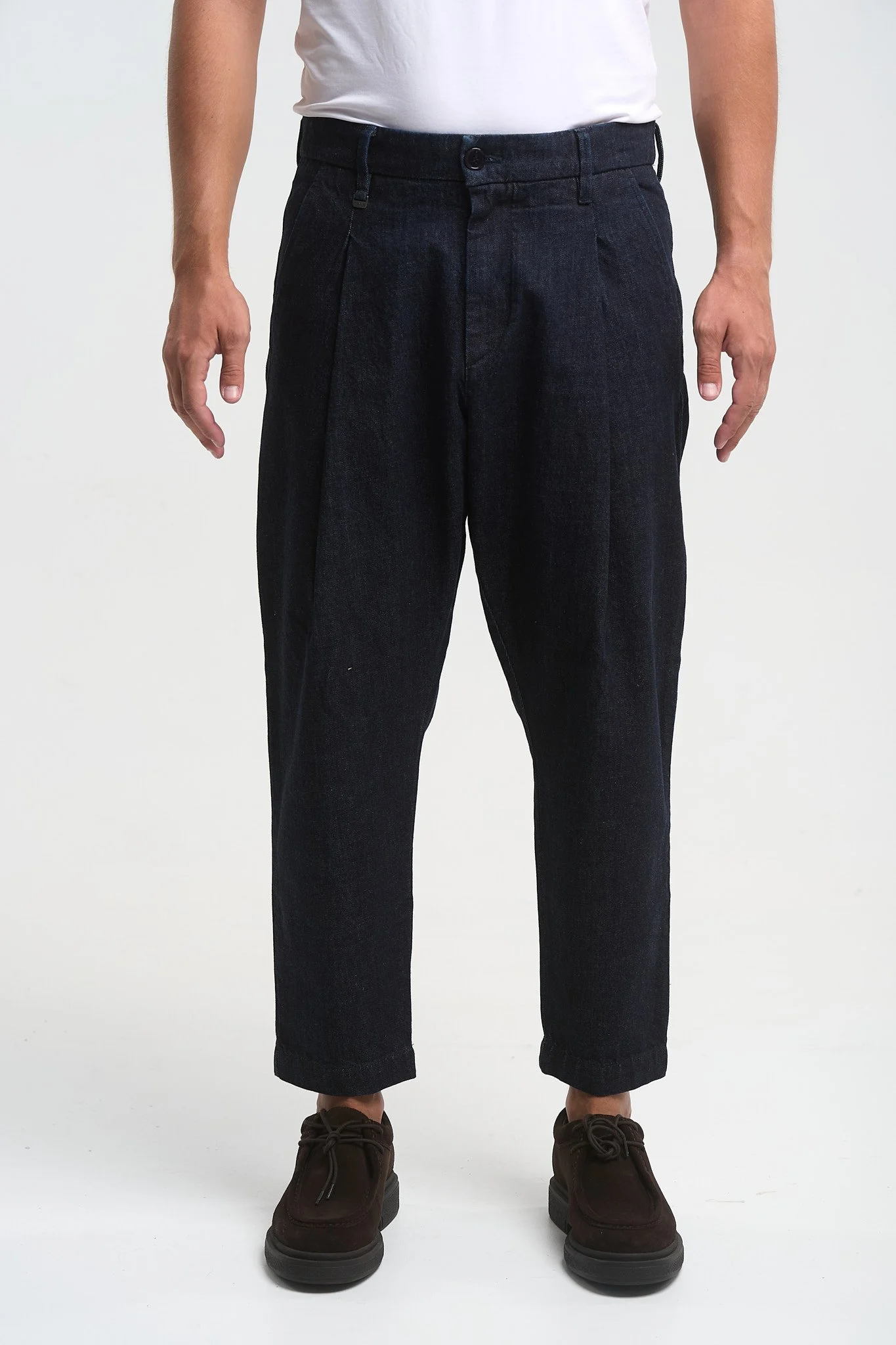 Vilnius 2337 Raw Blue Pleated Jeans - Men's Denim, Relaxed Fit