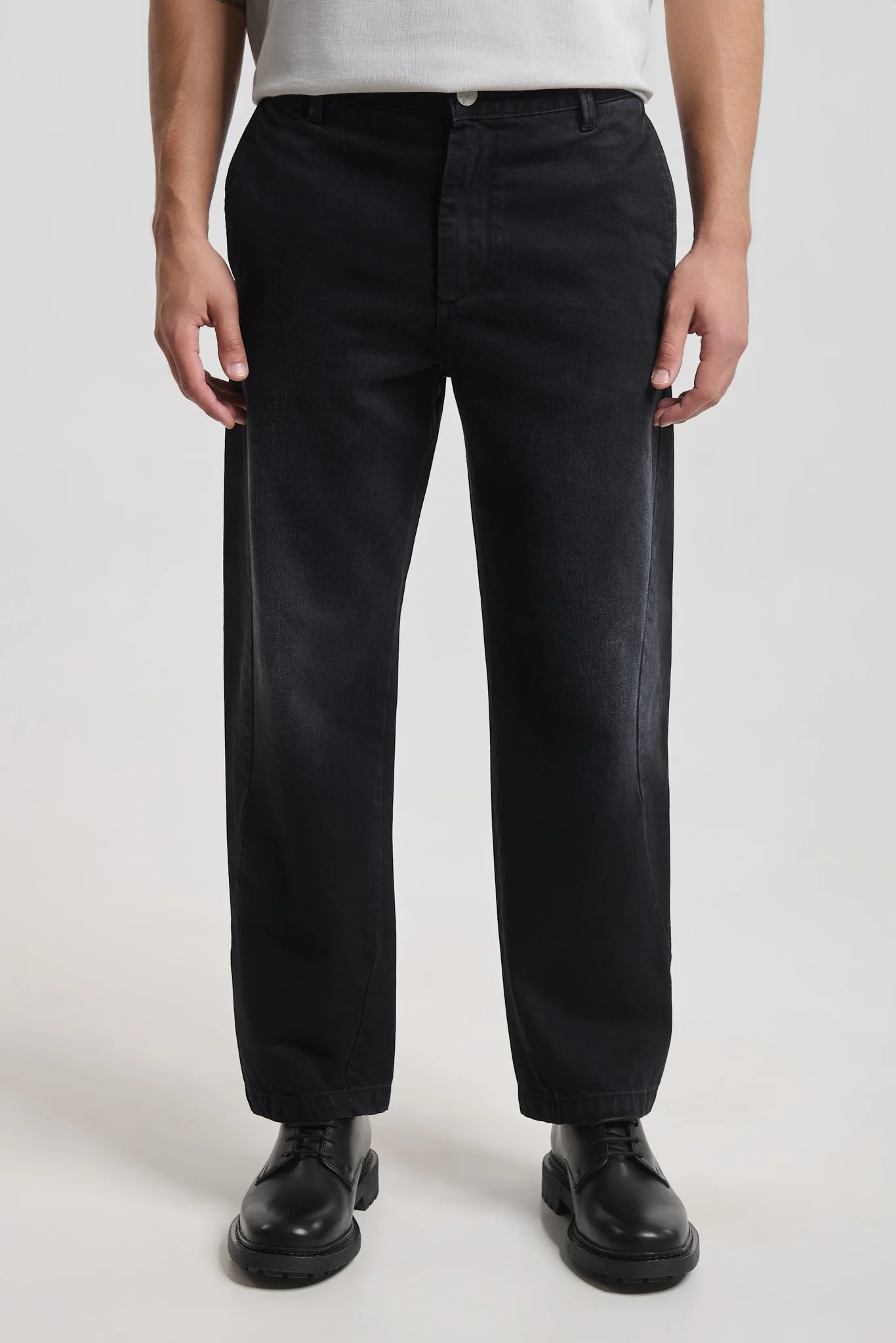 Styx 2375 Dark Black Stone Washed Jeans — Men's Denim, Relaxed Fit
