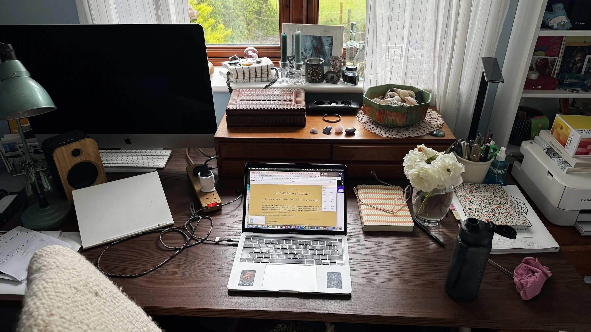 a messy desk, shows hard work in action