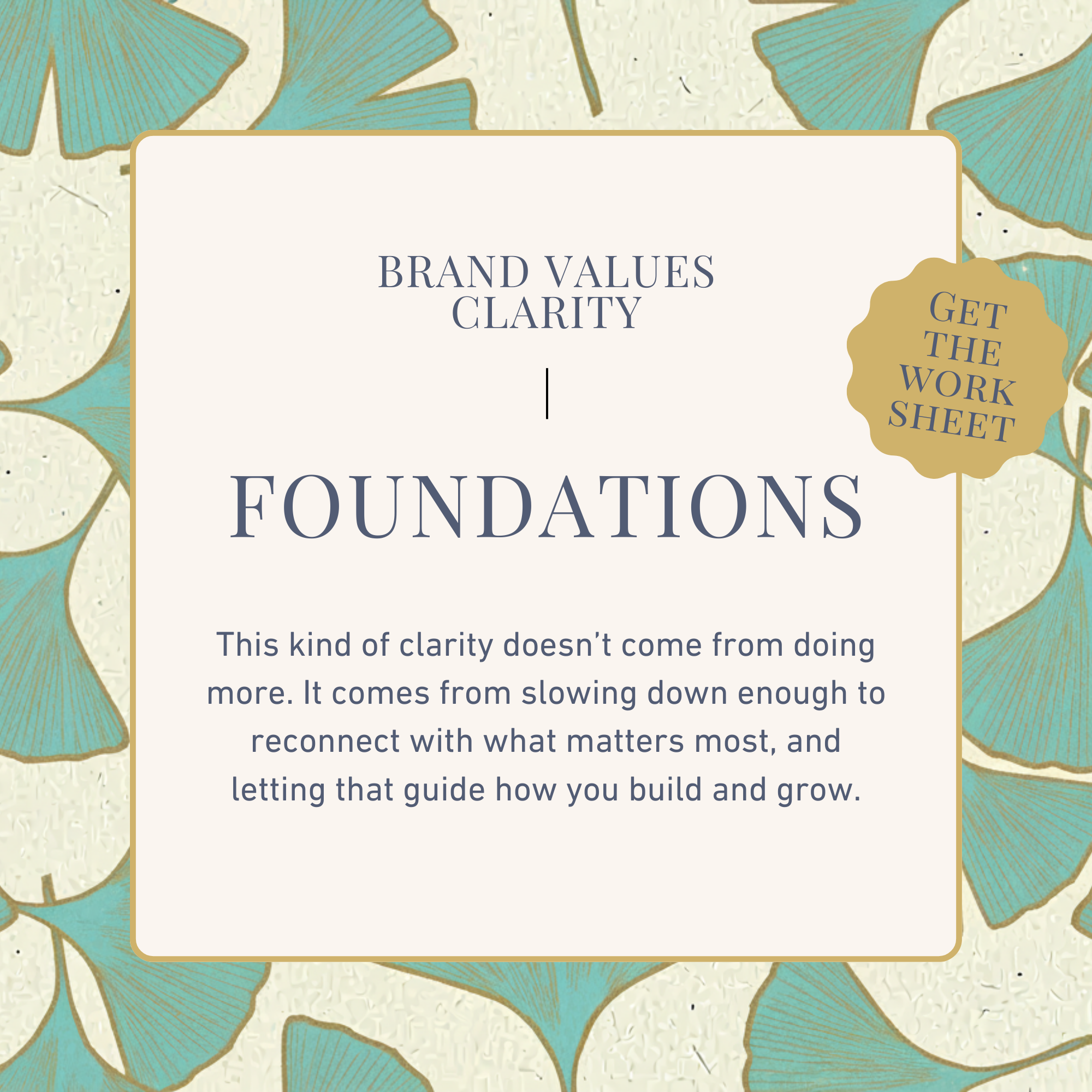 Values-based business worksheet supporting sustainable growth without overwhelm.