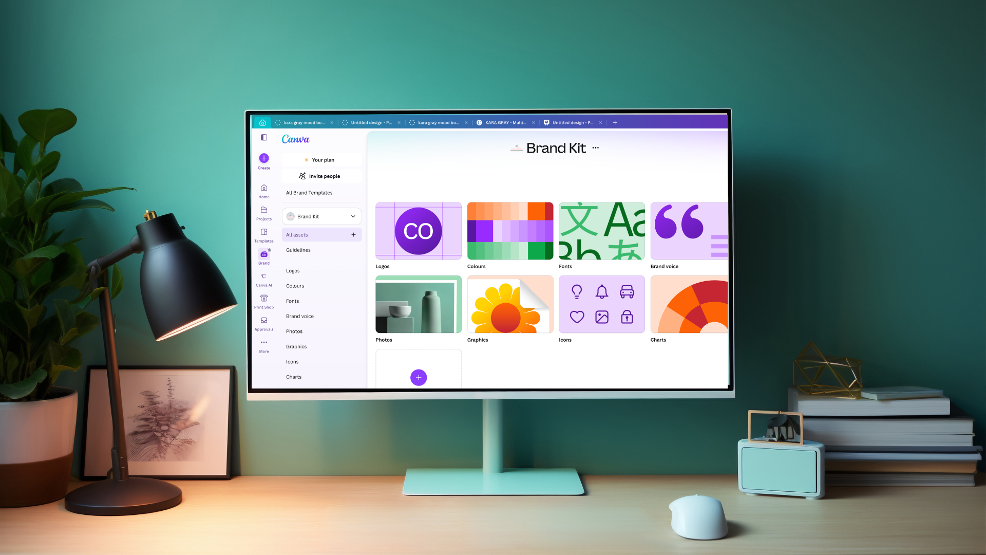 i use canva to create branded content for my marketing, screen with canva open