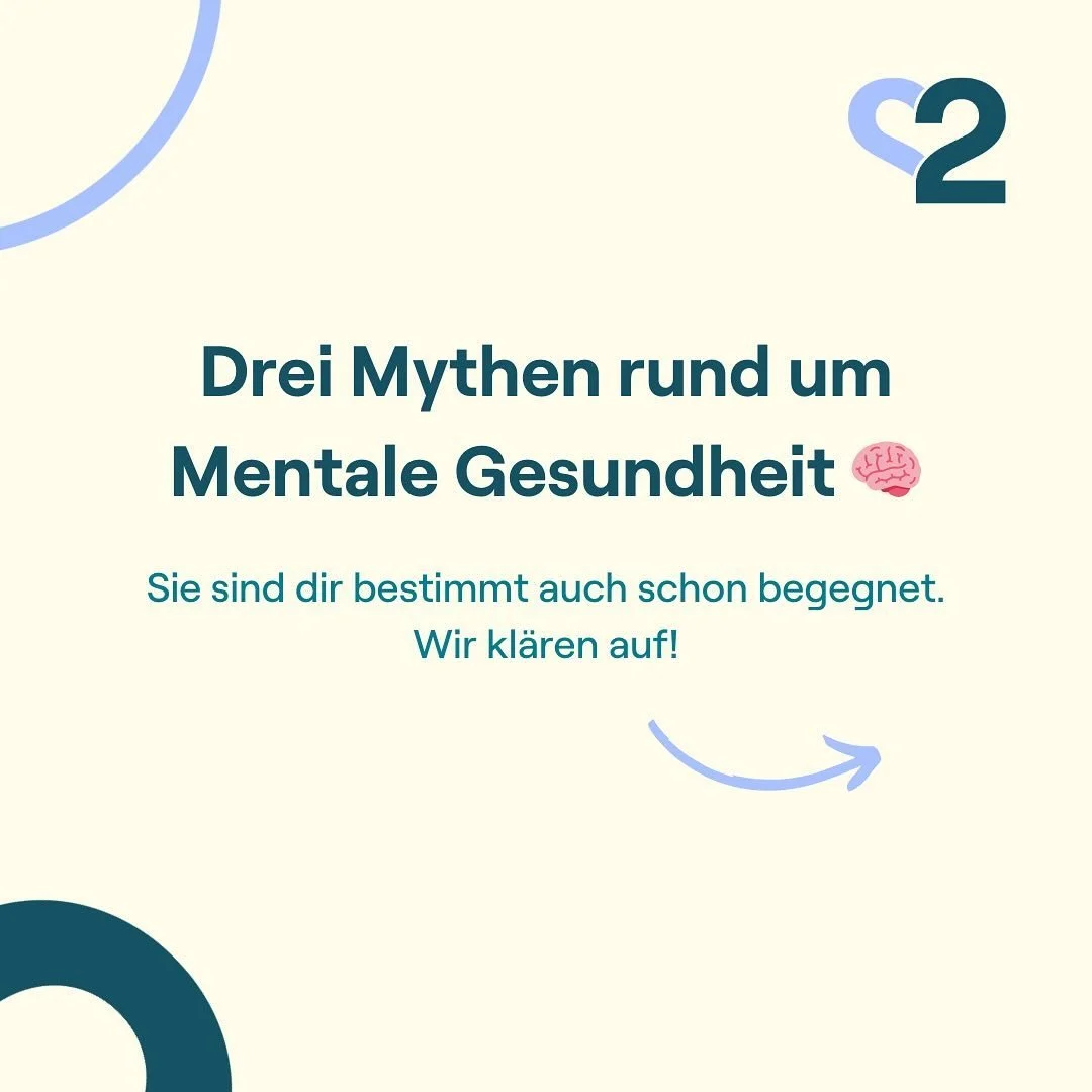 Mental gesund werden geht von alleine?! 💭
Viele Mythen halten sich hartnäckig, wenn es um psychische Gesundheit geht. 
Solche Annahmen können verhindern, dass Betroffene rechtzeitig Hilfe suchen. 
Doch die Wahrheit ist: psychische Erkran