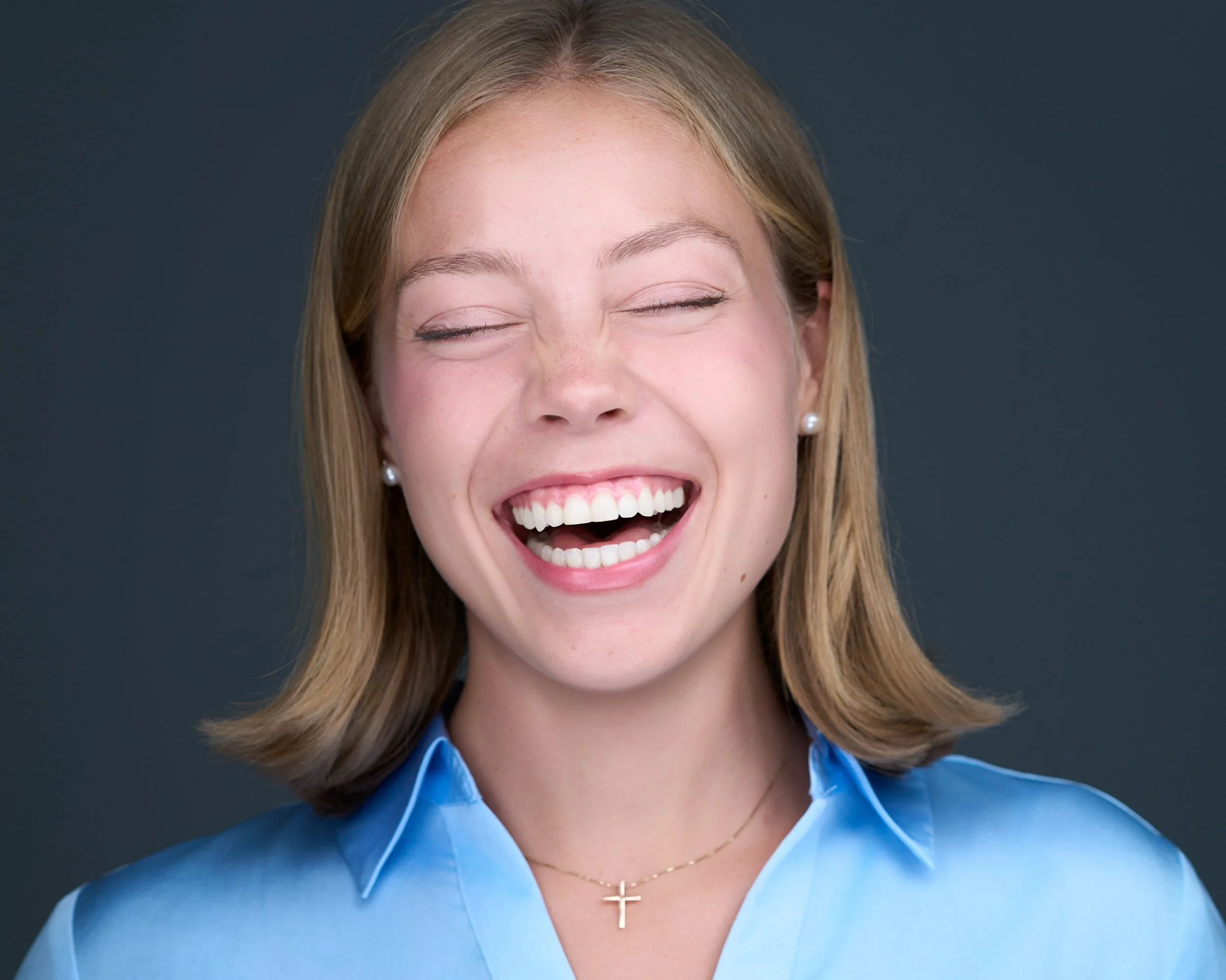 Conference Headshots, Best headshot photographer, Female laughing at Toron Photography studio in Parsippany Morristown area, headshots near me, headshot booth