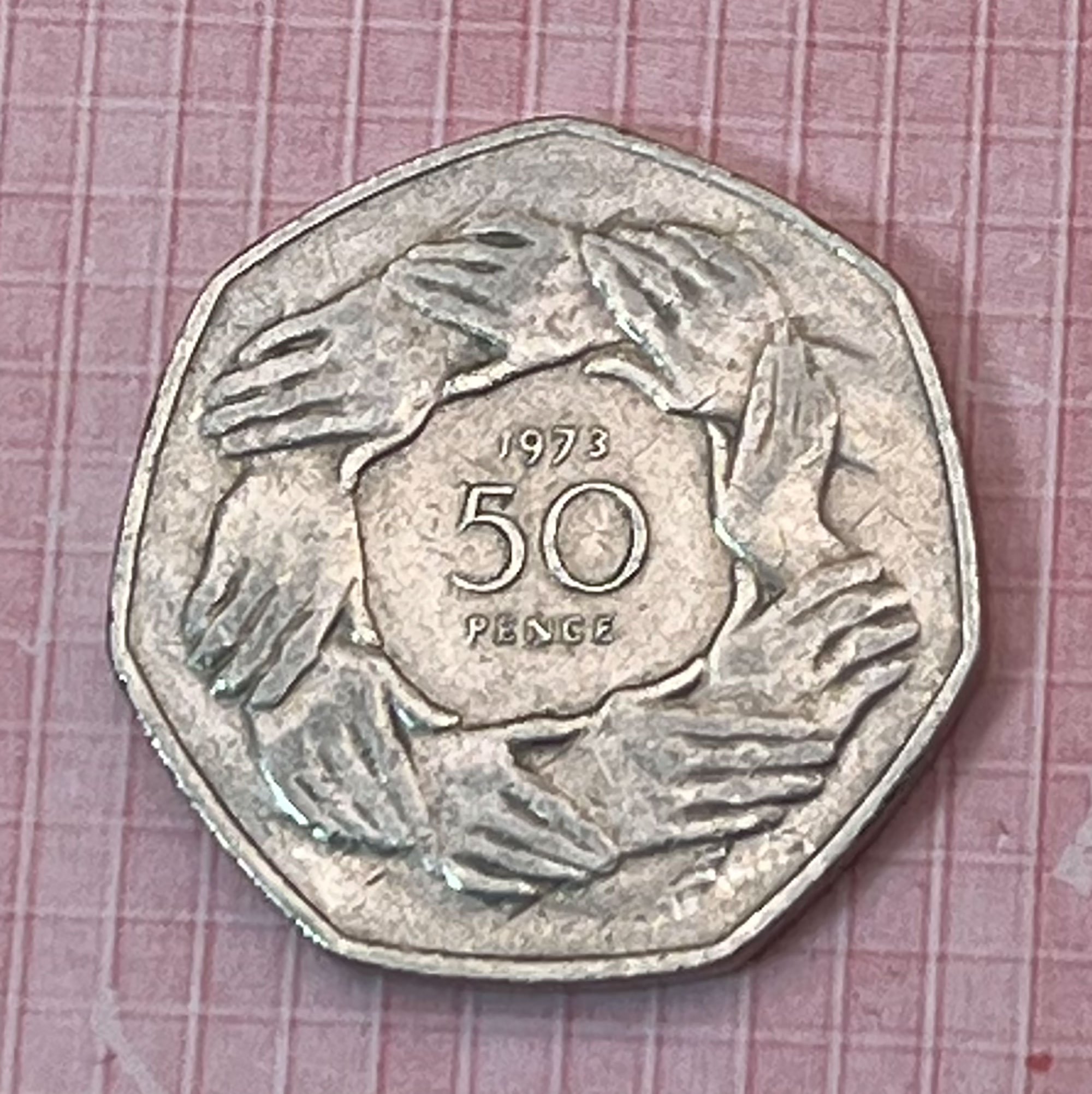 1973 50p EEC Hands Coin