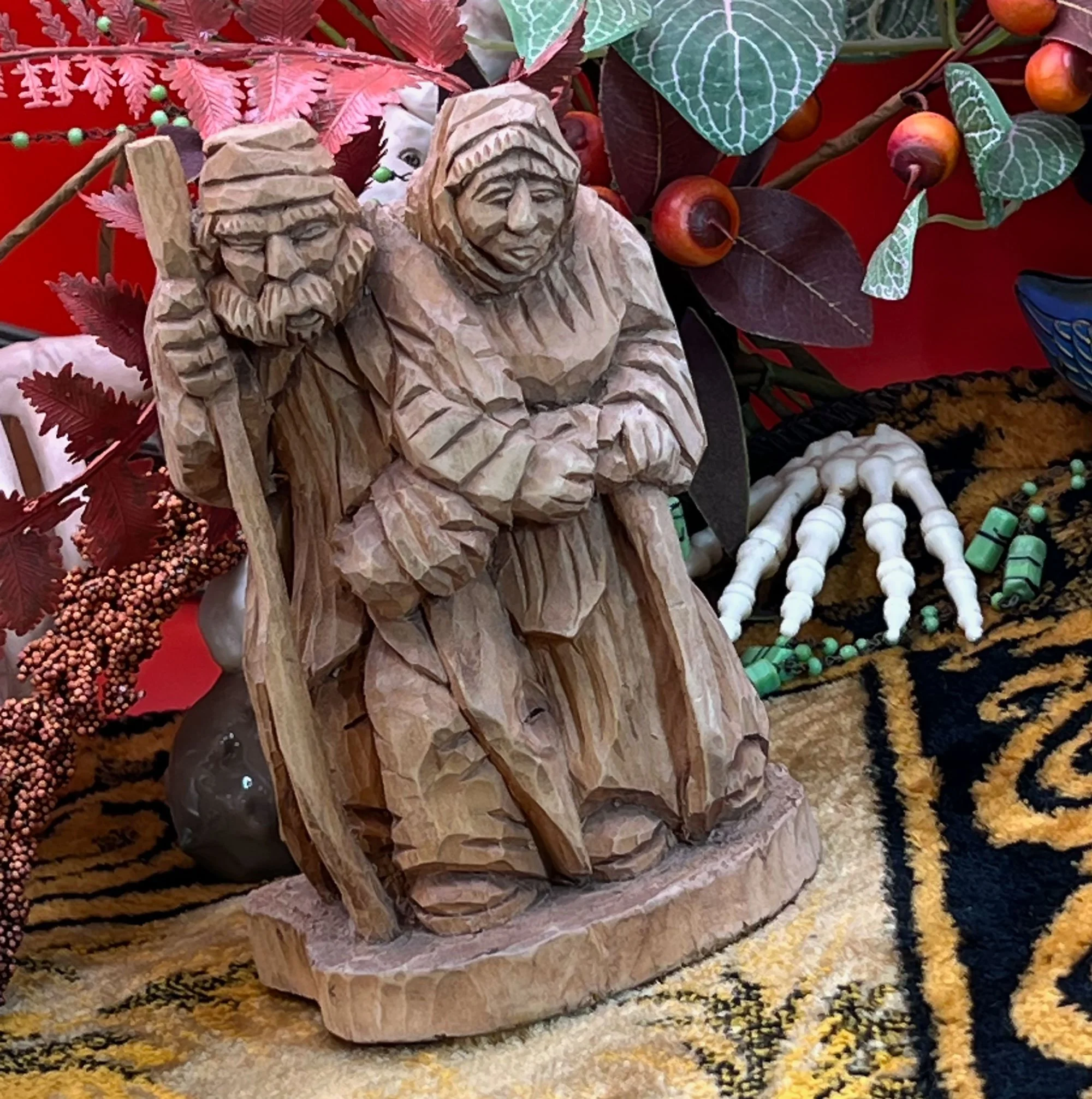 Carved wood folk art