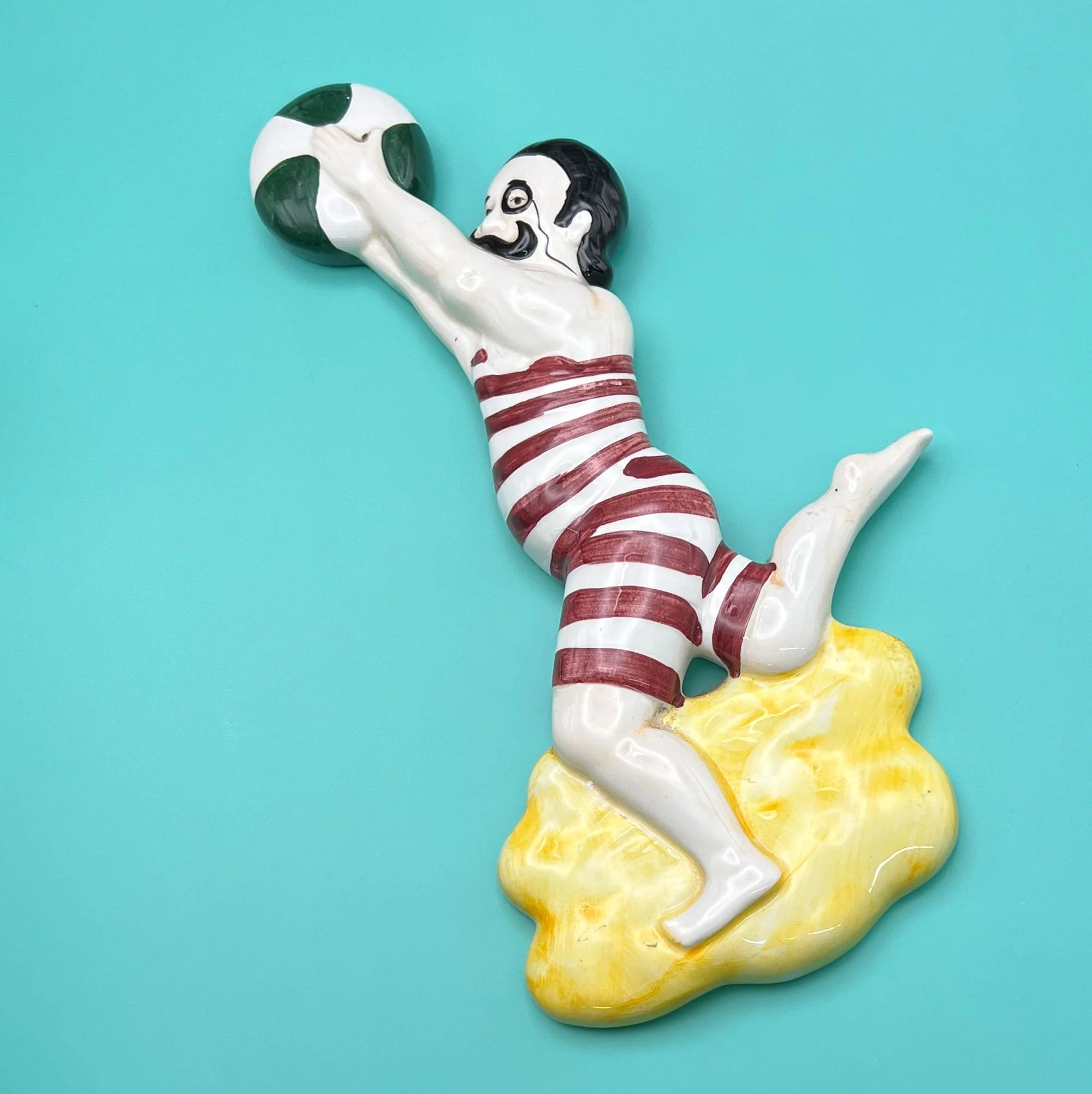 Ceramic bathing beauty wall plaque