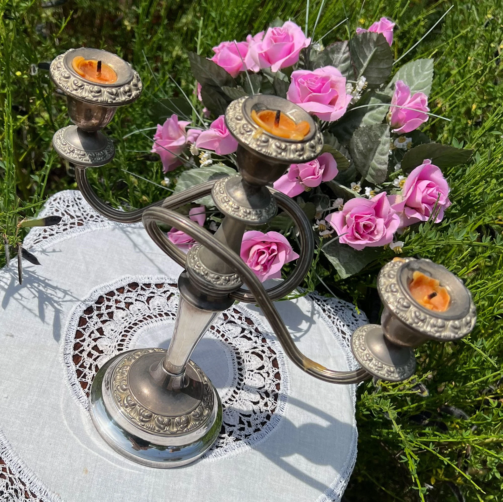 Vintage triple candelabra