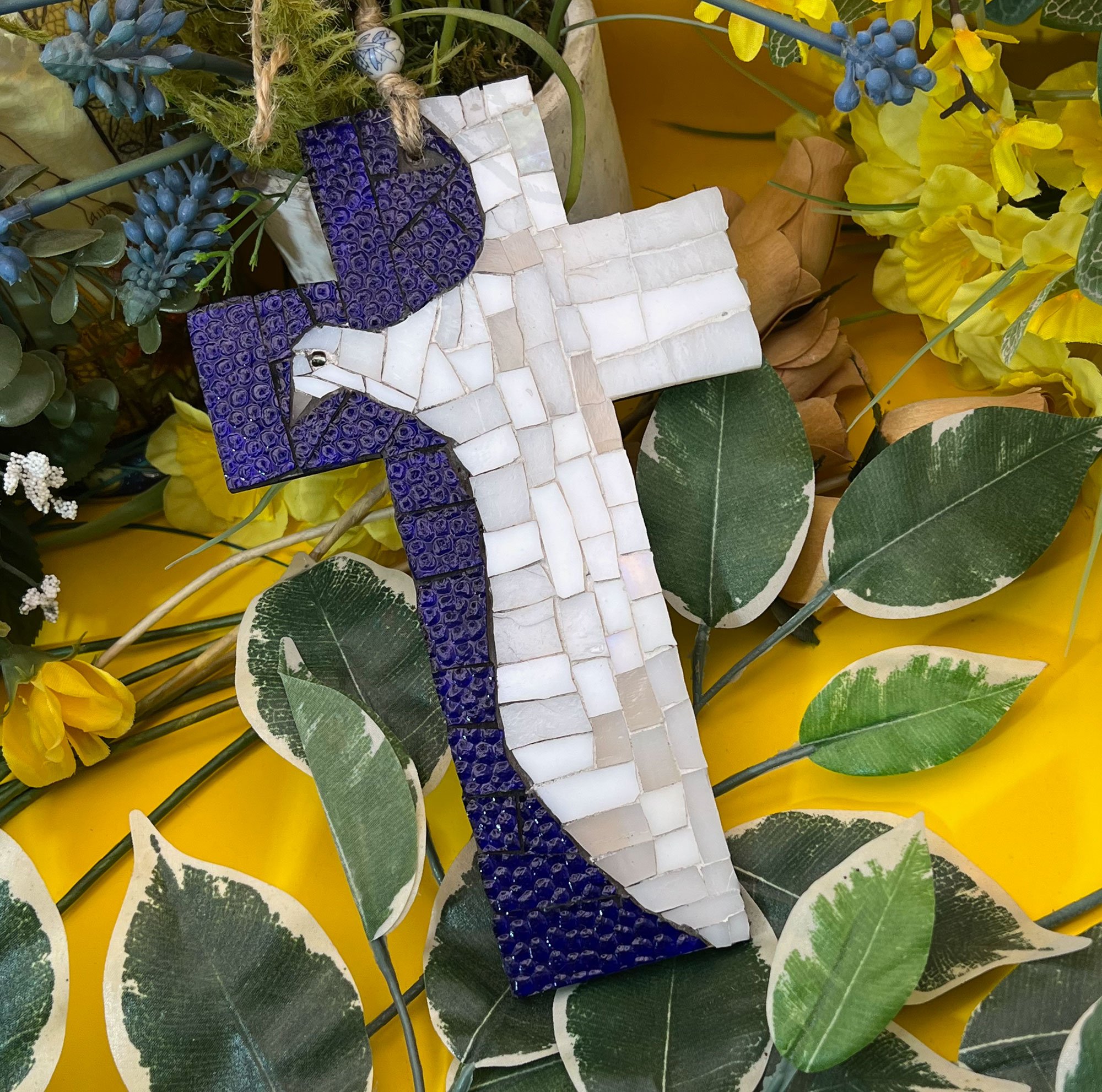 Mosaic, dove cross